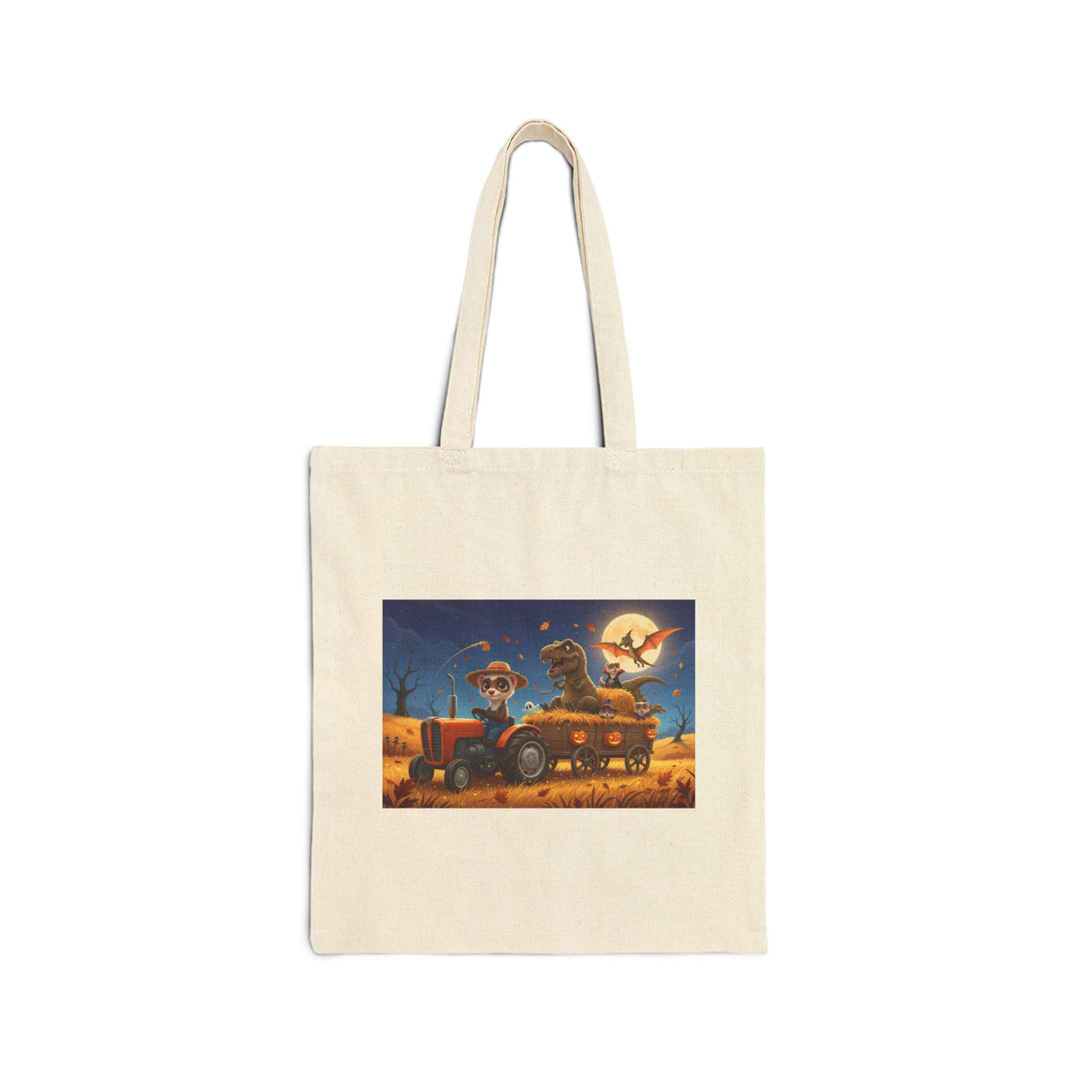 Dinosaur Harvest Hayride & Pumpkin Patch Two-Sided Tote Bag