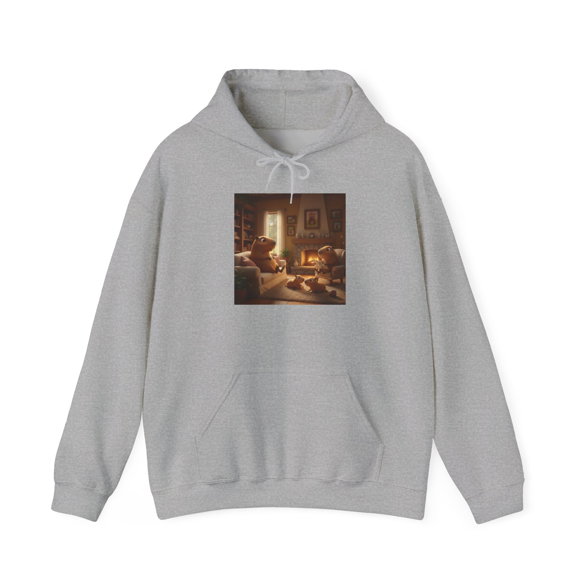 Capybara Family Hoodie — Vintage Warmth Graphic Sweatshirt