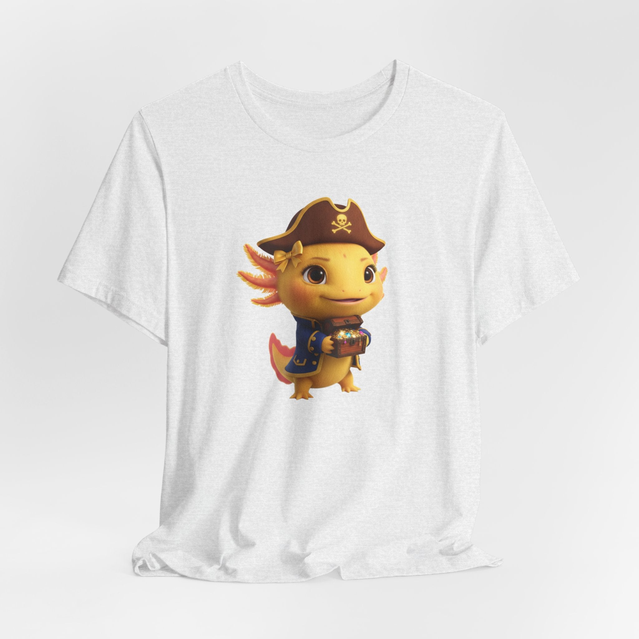 Axolotl Pirate Girl Tee — Cute Pirate Axolotl Graphic T-Shirt for Kids & Fans