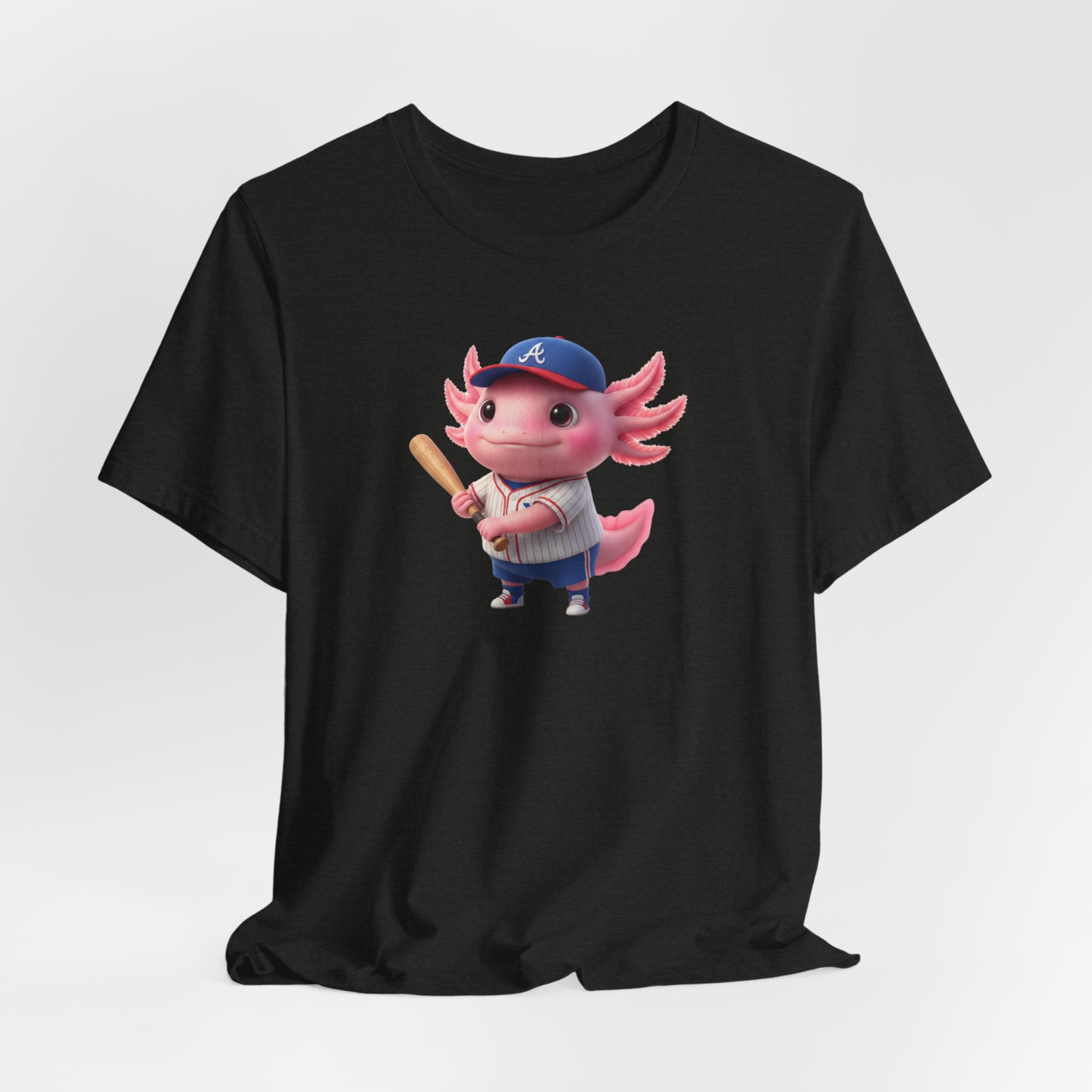 Axolotl Baseball Boy T-Shirt — Cute Pink Axolotl Batter Tee