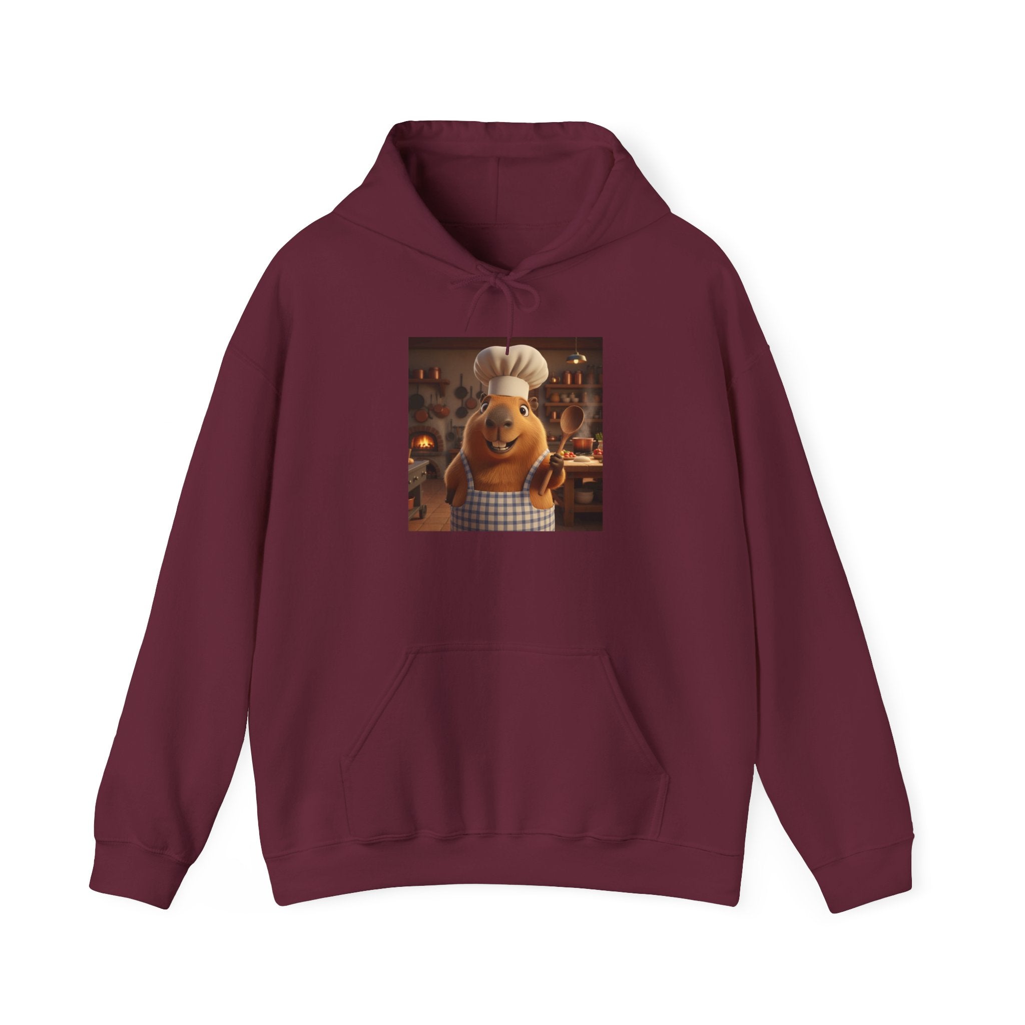 Capybara Chef Hoodie — Cozy Funny Kitchen Chef Graphic Pullover