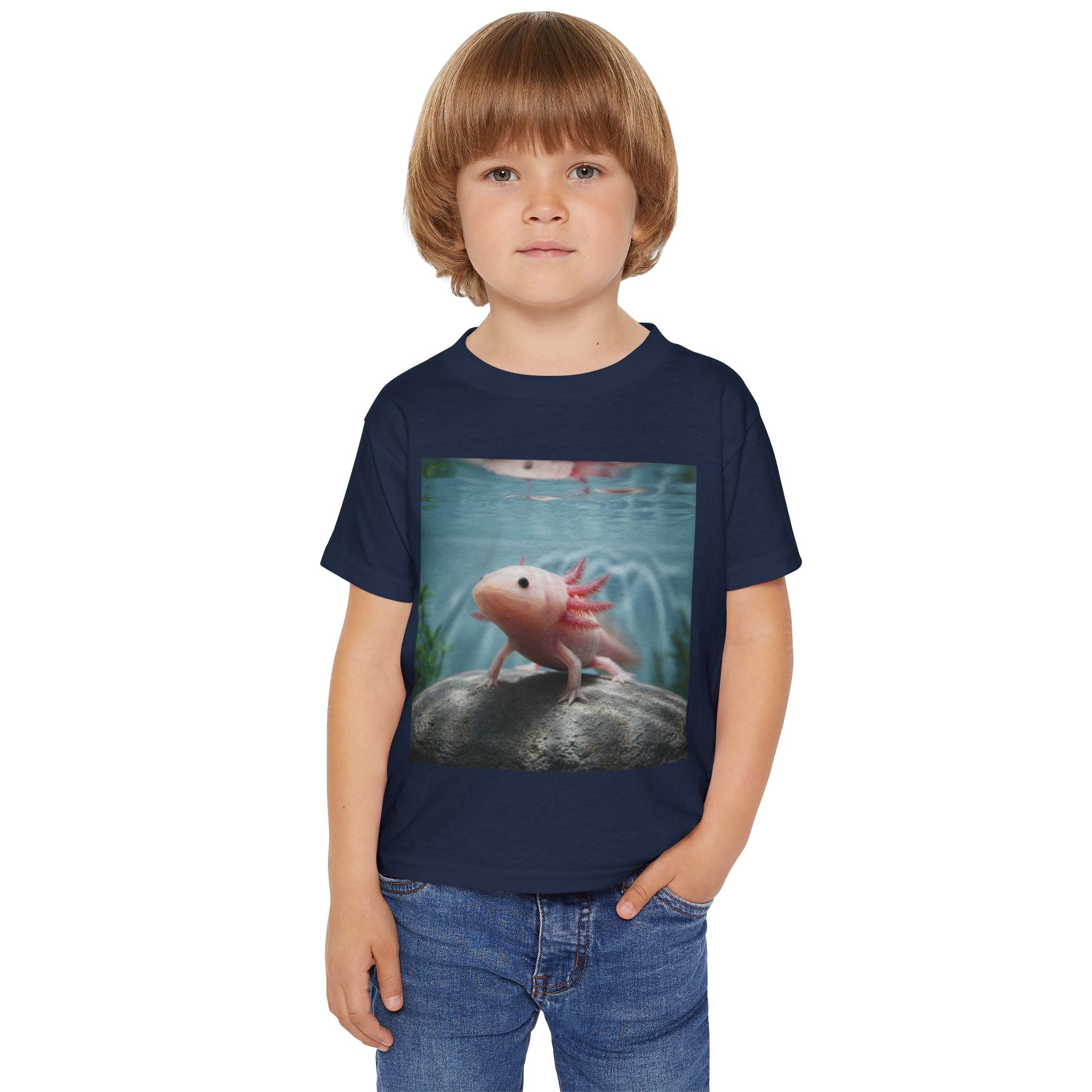 Axolotl Toddler T-Shirt — Cute Pink Axolotl Underwater Tee for Kids
