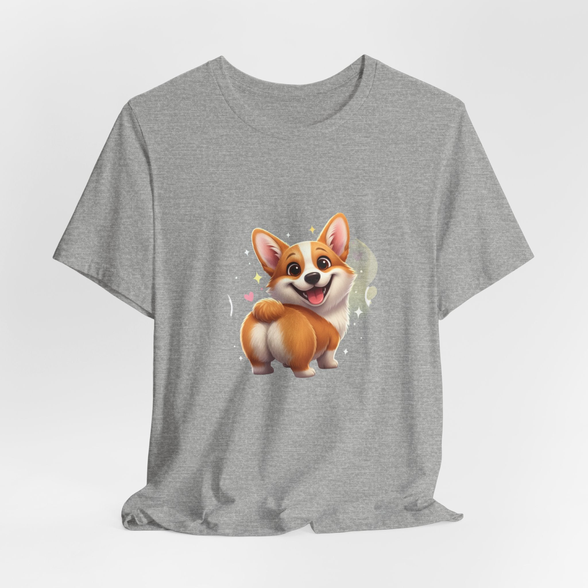 Cute Smiling Corgi T-Shirt — Adorable Cartoon Dog Tee for Pet Lovers