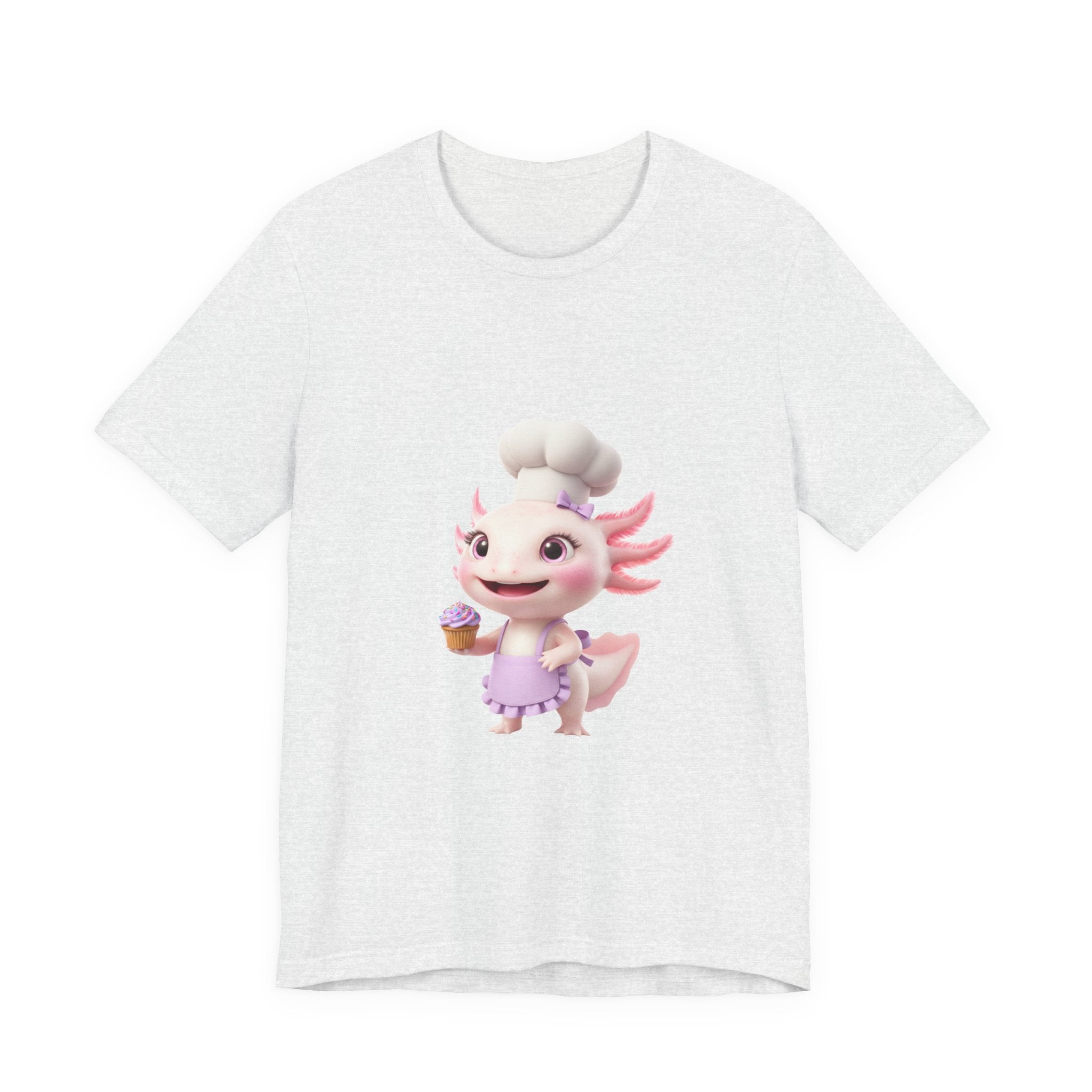 Axolotl Chef Girl T-Shirt — Cute Baking Cartoon Tee for Kids & Fans