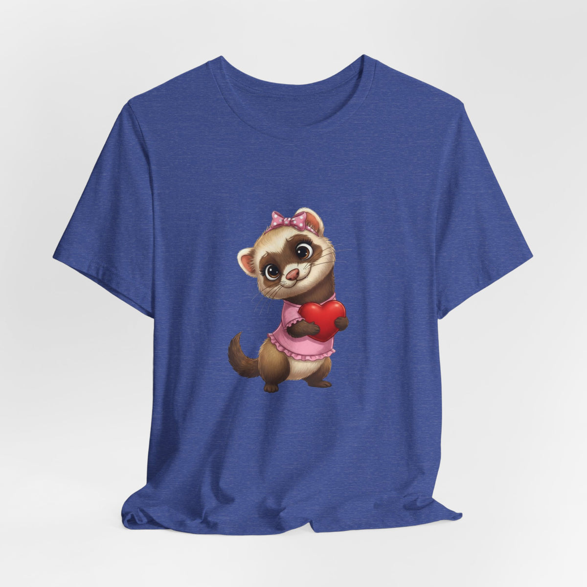 Ferret Holding Heart Tee — Valentine’s Day Kids & Women’s Graphic Shirt