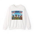 Lizard Meadow Family Summer Crewneck Sweatshirt - Colorful Patriotic Cartoon Sweatshirt