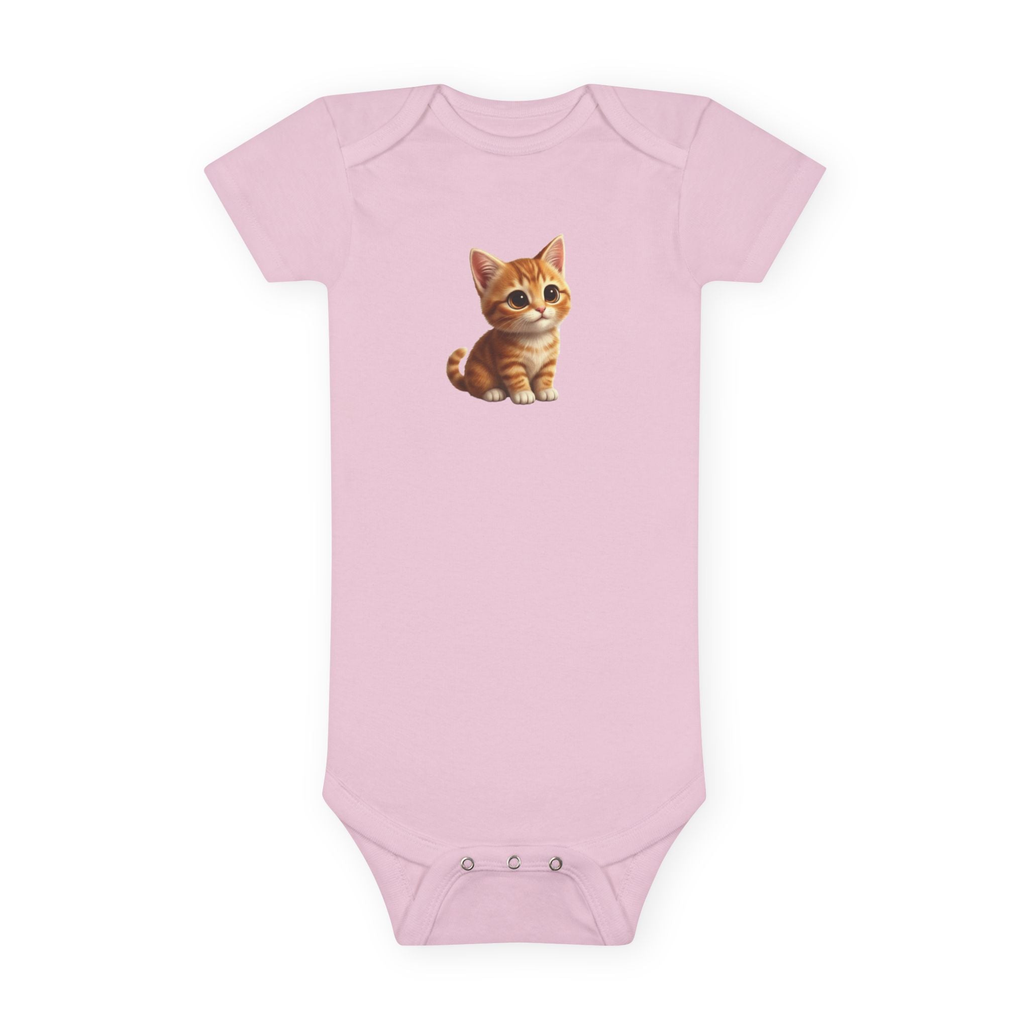 Tabby Kitten Baby Onesie – Adorable Cat Short Sleeve Bodysuit for Infant Gifts