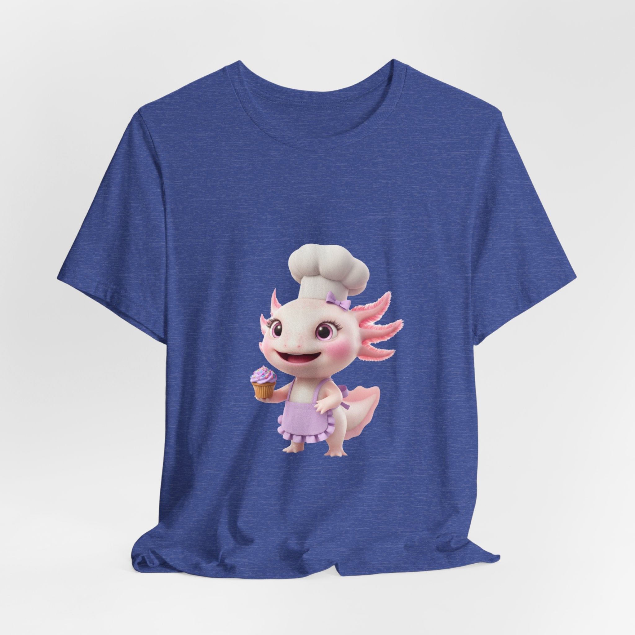 Axolotl Chef Girl T-Shirt — Cute Baking Cartoon Tee for Kids & Fans