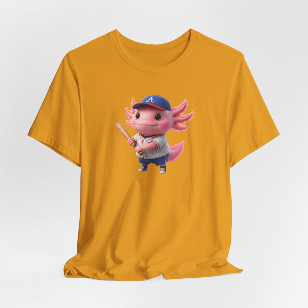 Axolotl Baseball Boy T-Shirt — Cute Pink Axolotl Batter Tee