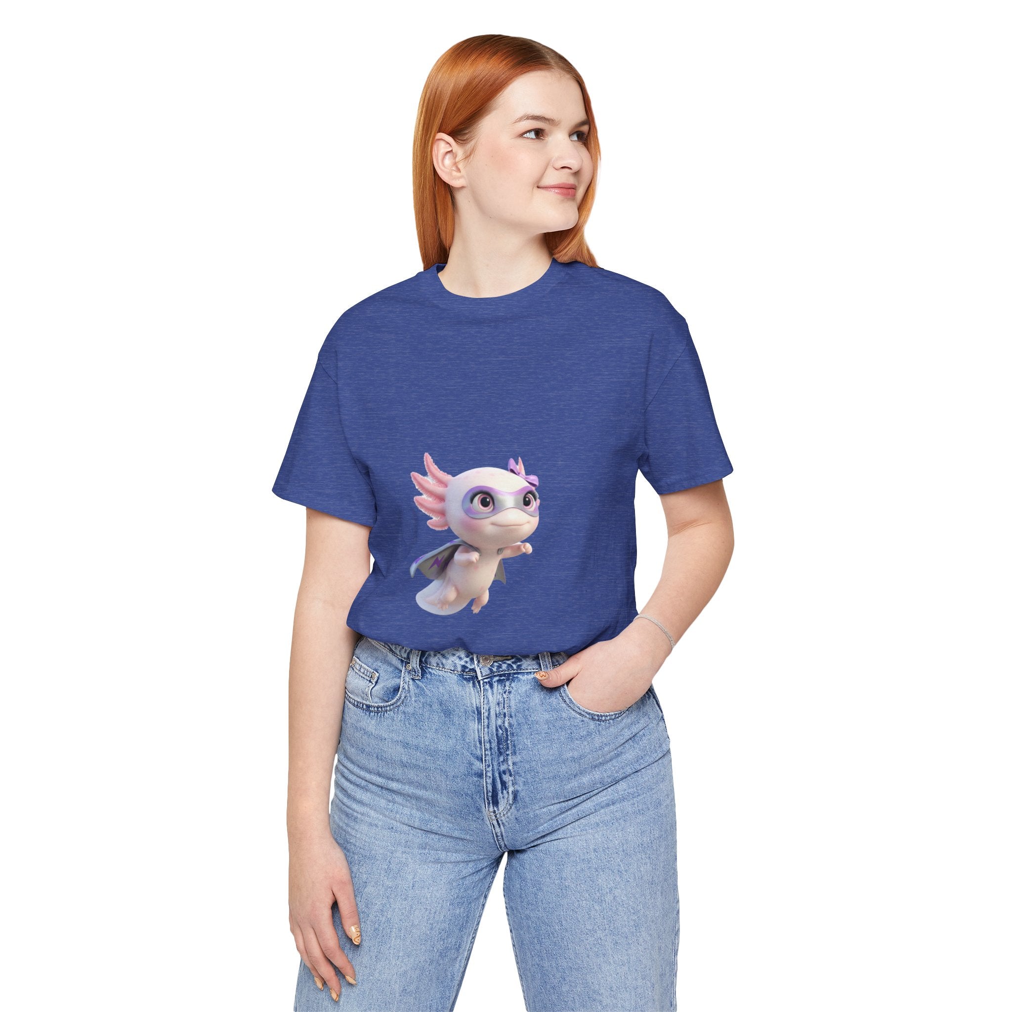 Axolotl Superhero Tee — Pastel Flying Axolotl Graphic Shirt