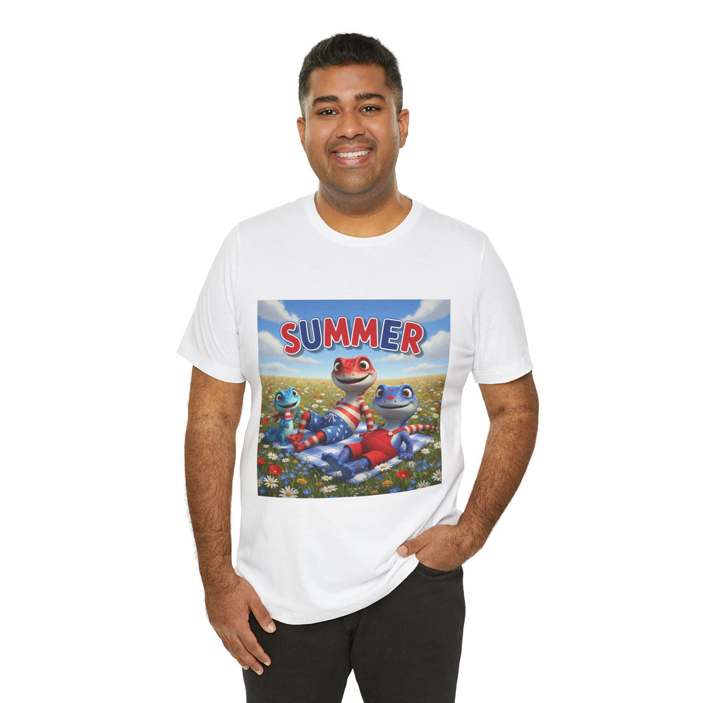 Lizard Family Summer Graphic T‑Shirt – Cute Cartoon Beach Tee