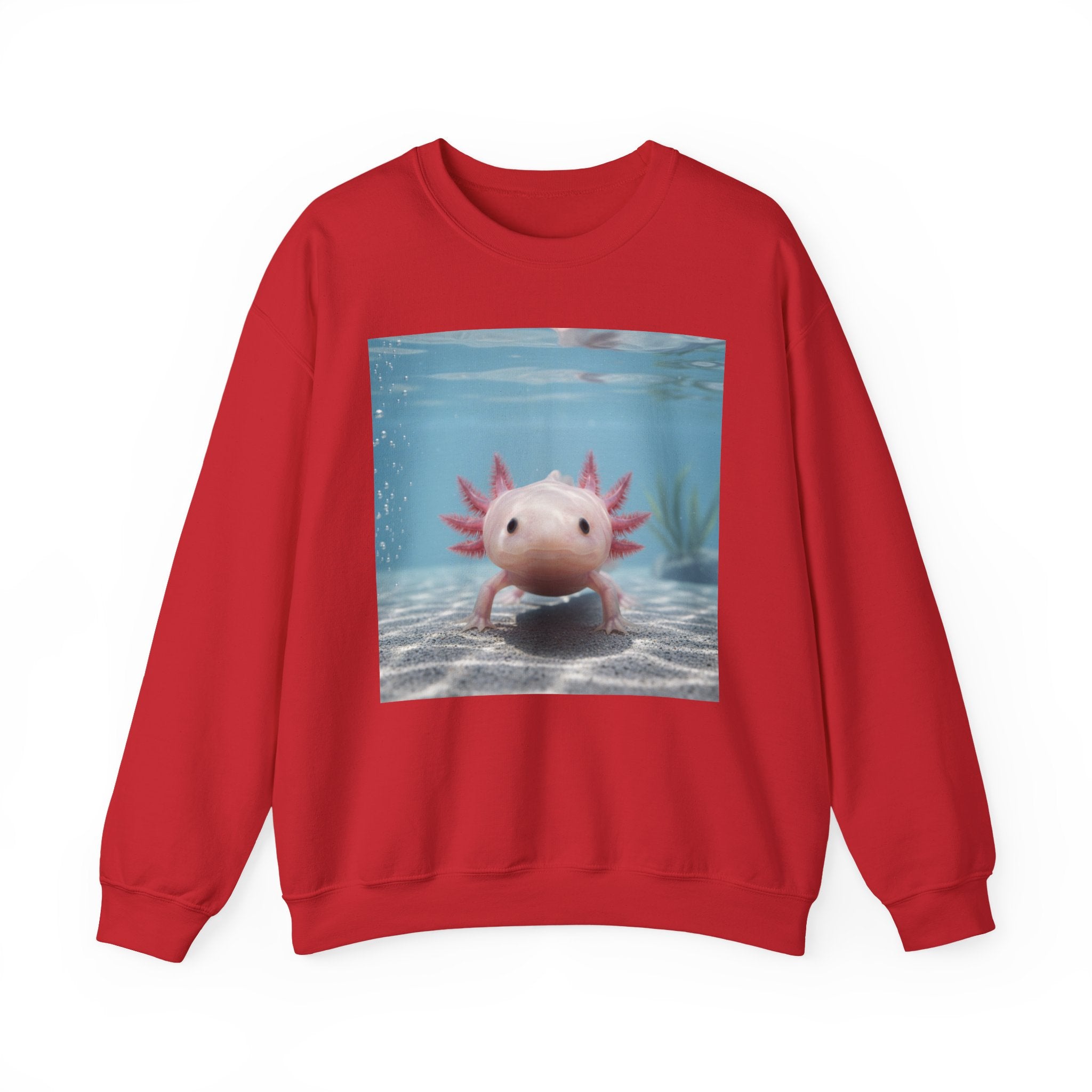 Axolotl Smiles Crewneck Sweatshirt – Cute Underwater Axolotl Pullover