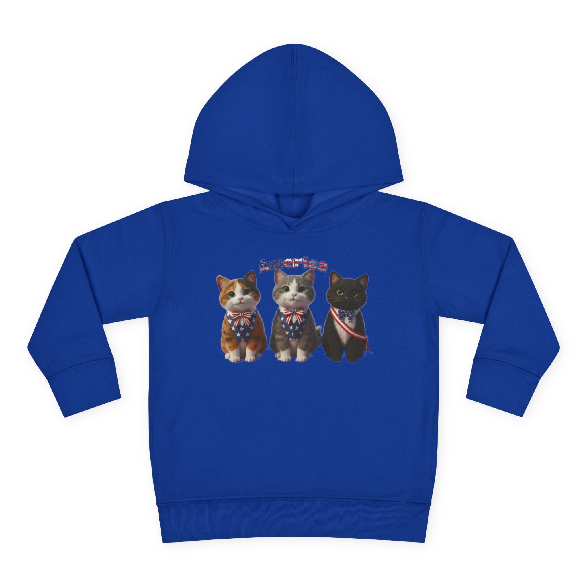 Kitties Toddler Hoodie — Patriotic Kittens "America" Fleece Pullover