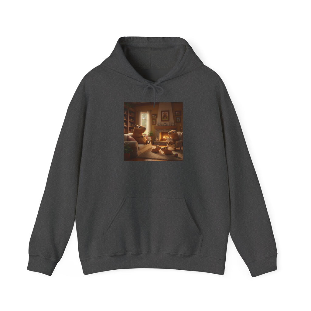 Capybara Family Hoodie — Vintage Warmth Graphic Sweatshirt