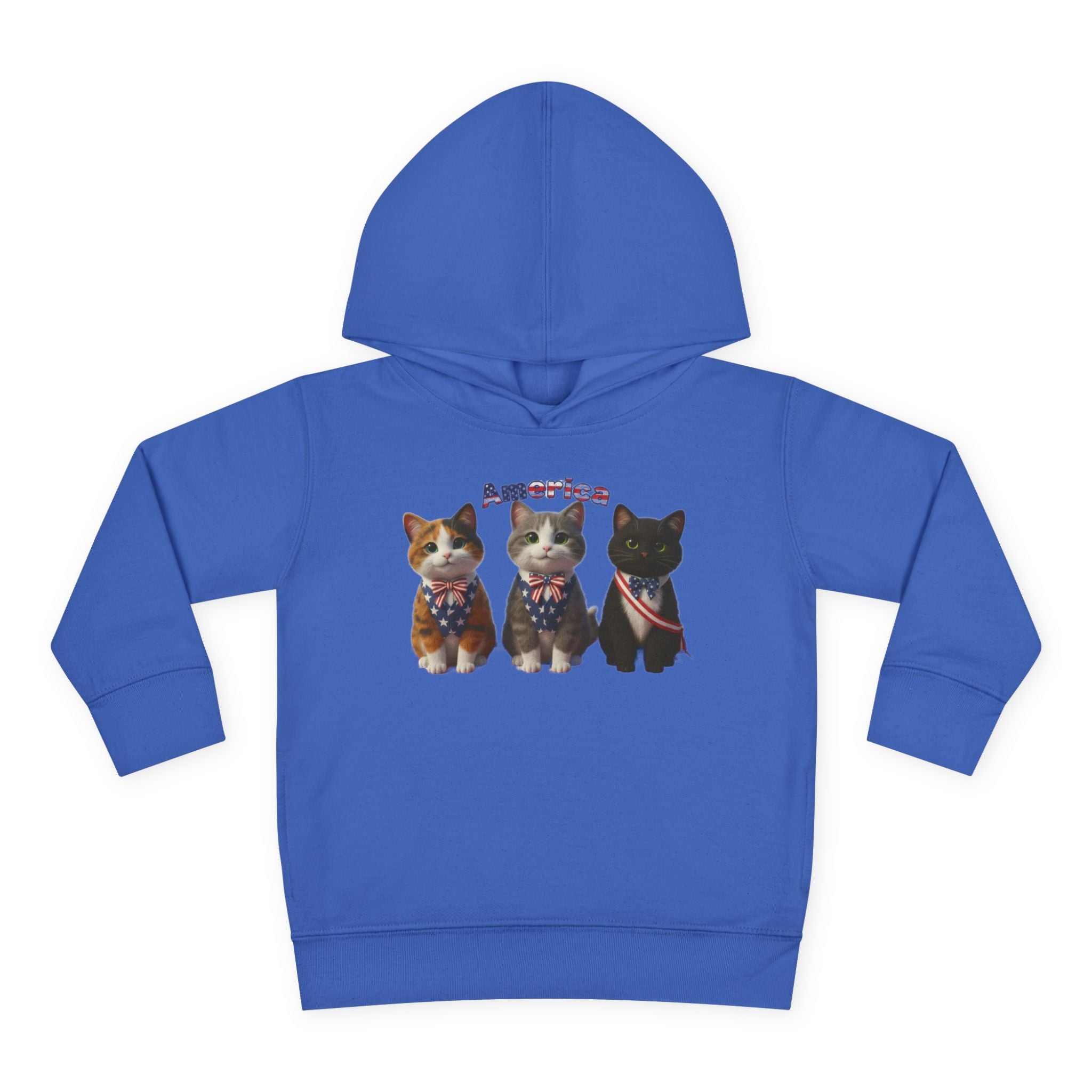 Kitties Toddler Hoodie — Patriotic Kittens "America" Fleece Pullover