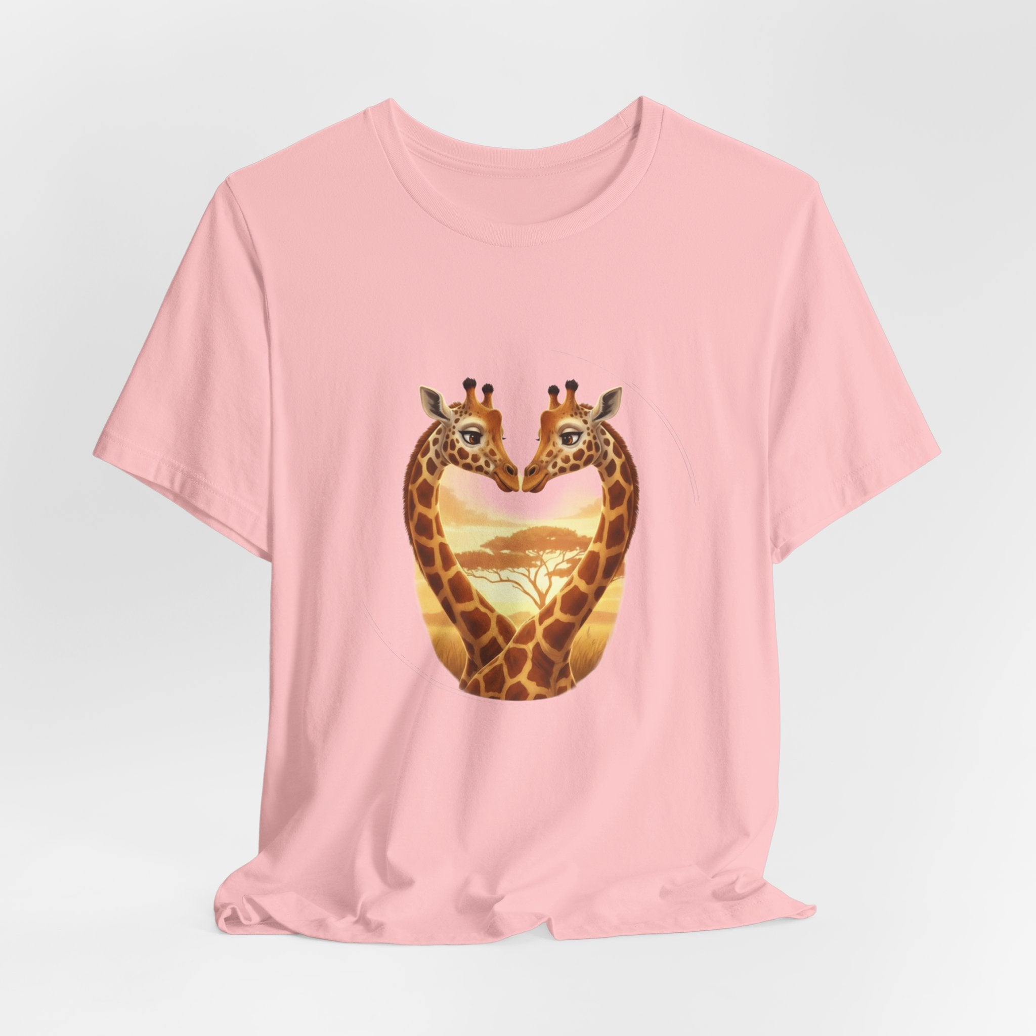 Giraffe Heart Tee — Sunset Safari Animal Graphic Shirt