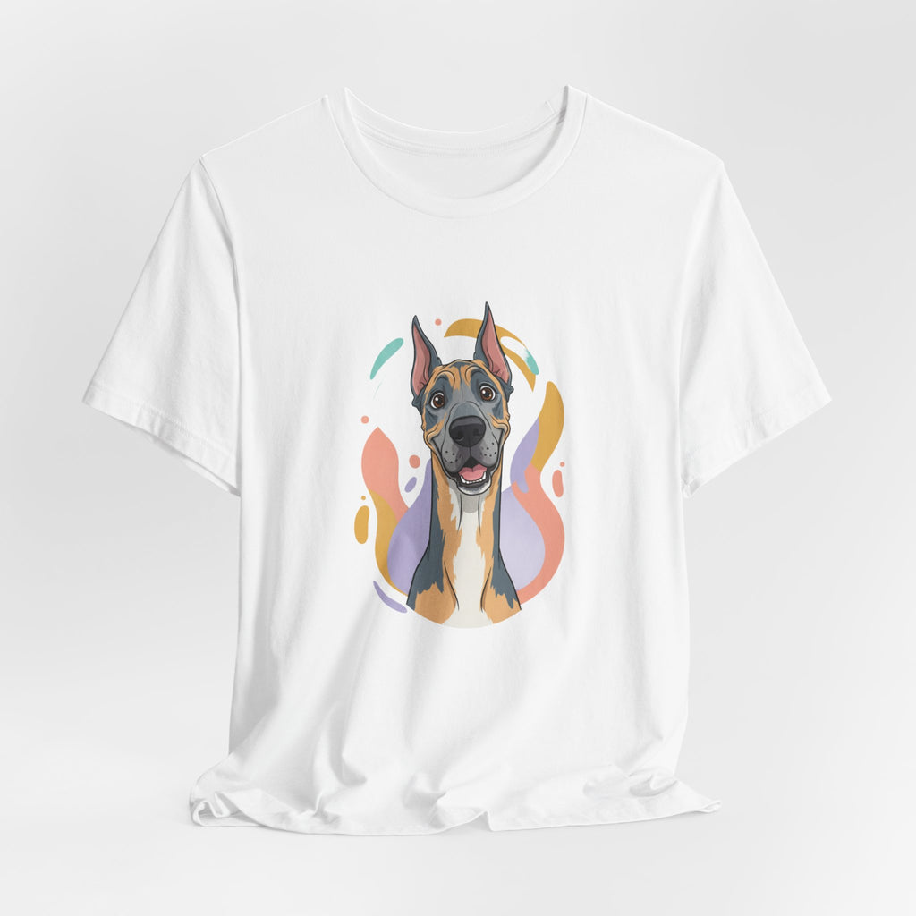 Great Dane Portrait Tee — Colorful Modern Dog Illustration T‑Shirt