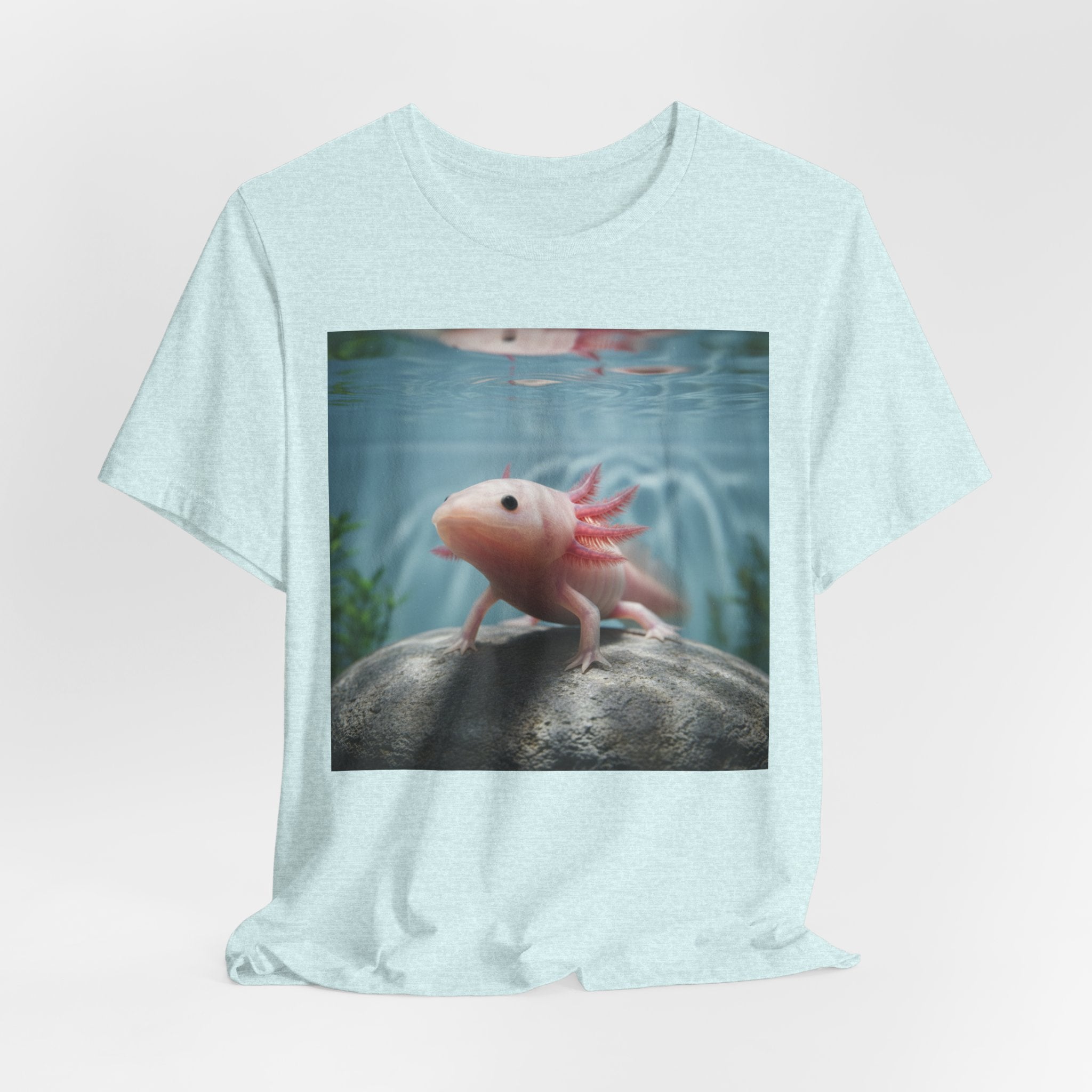 Axolotl Aquarium T‑Shirt — Cute Pink Axolotl Underwater Graphic Tee