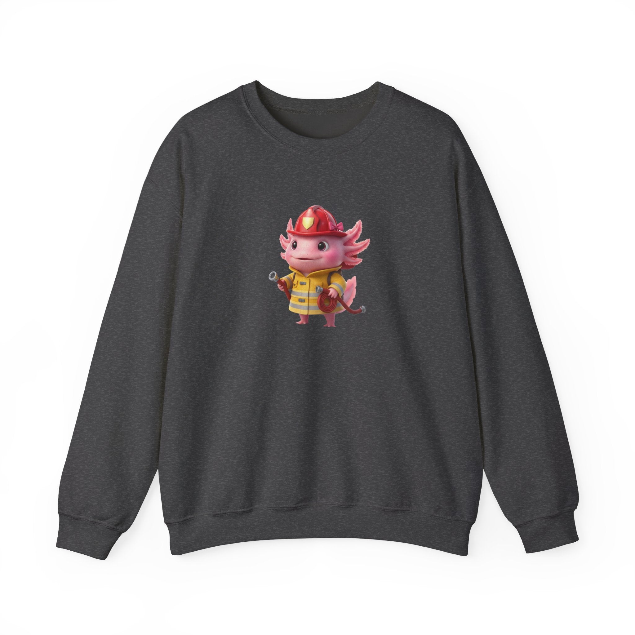 Axolotl Firefighter Sweatshirt - Cute Kids Crewneck Gift