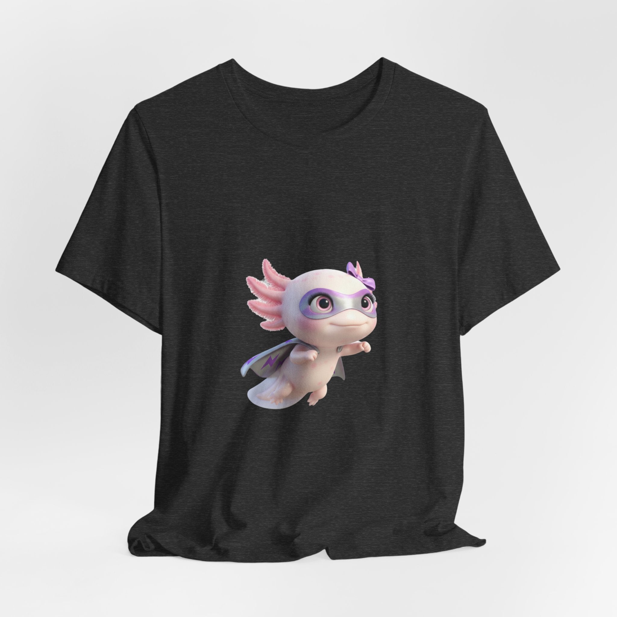 Axolotl Superhero Tee — Pastel Flying Axolotl Graphic Shirt