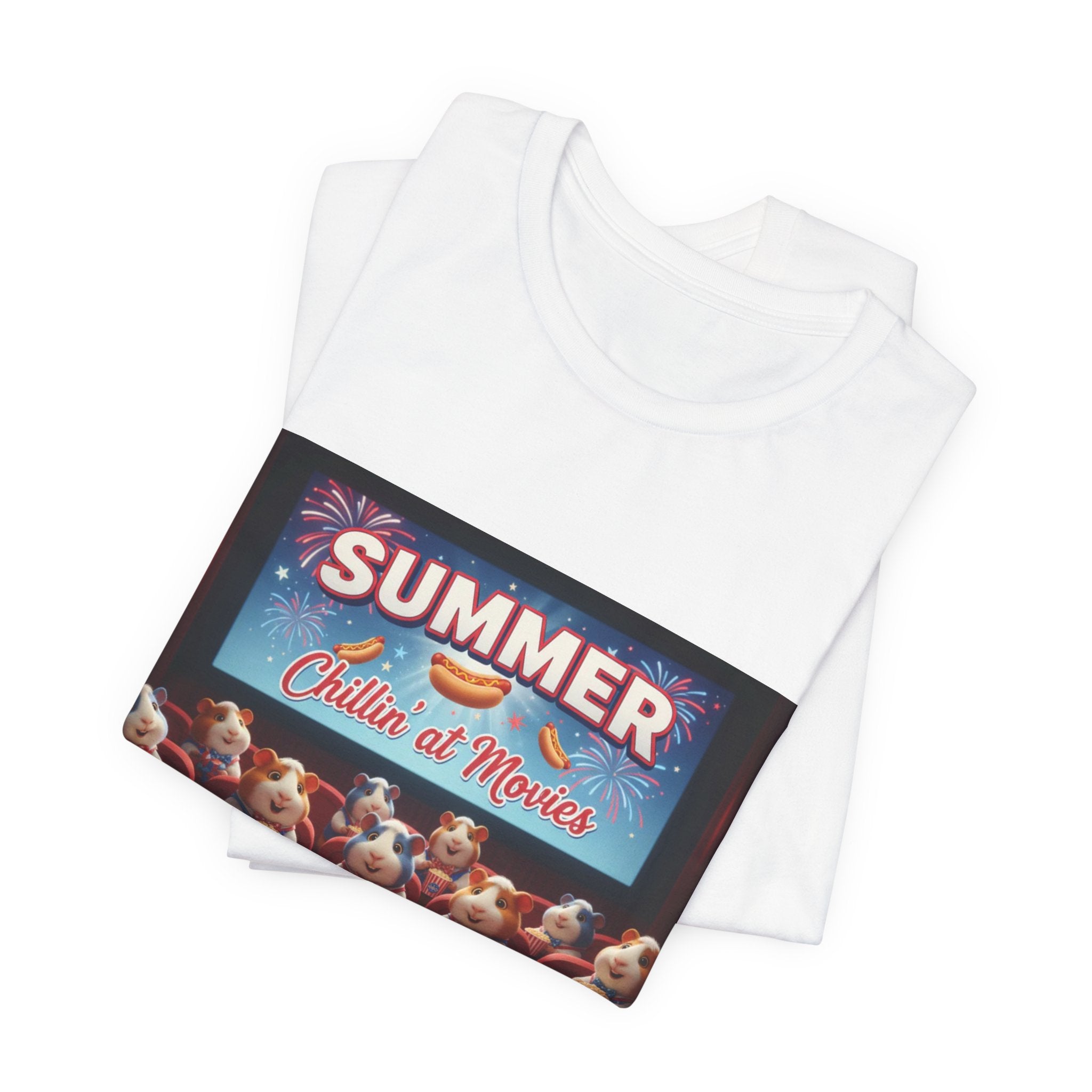 Guinea Pigs Chillin' at the Movies T-Shirt | Cute Guinea Pig Movie Night Graphic Tee