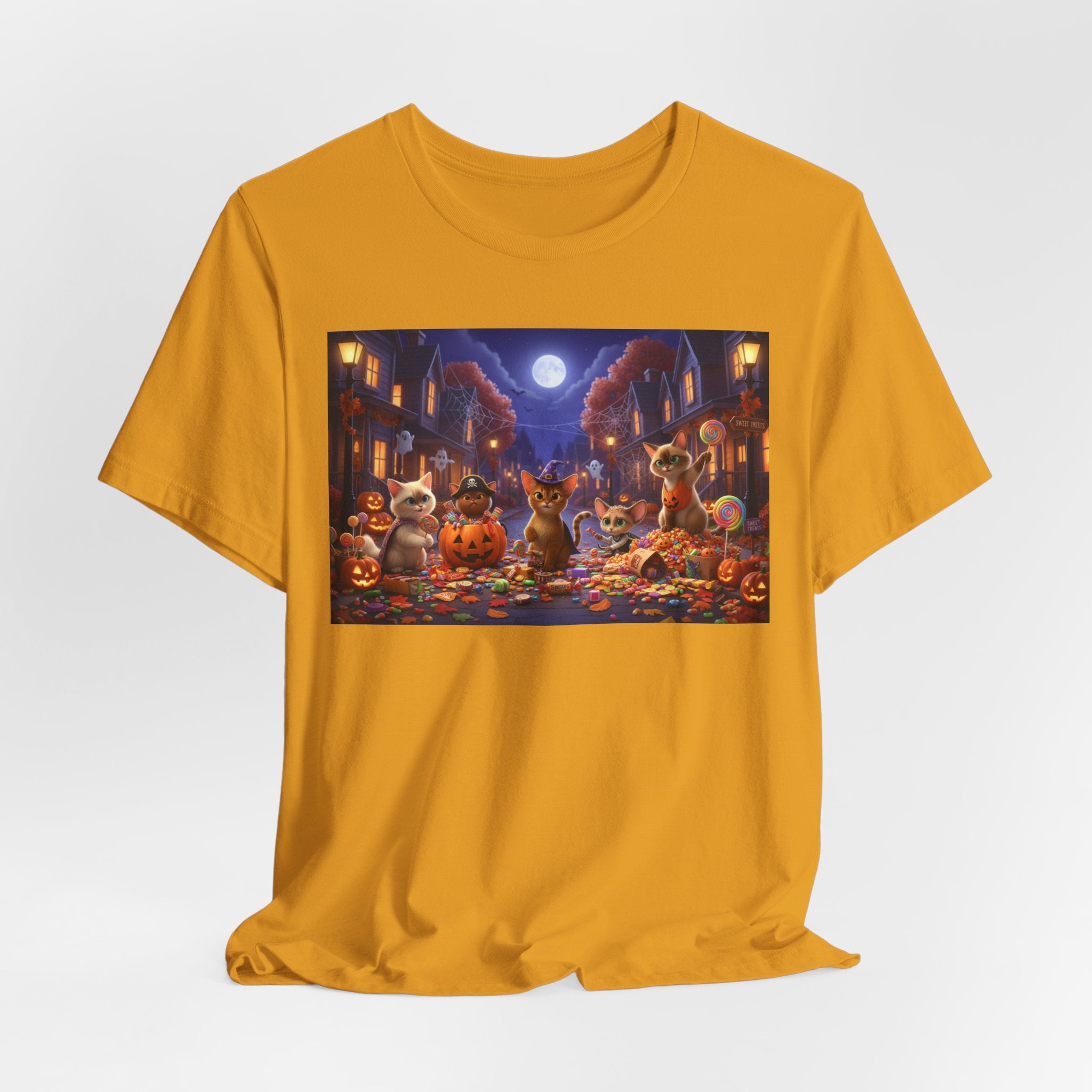 Cats Halloween Night & Pumpkins T-Shirt