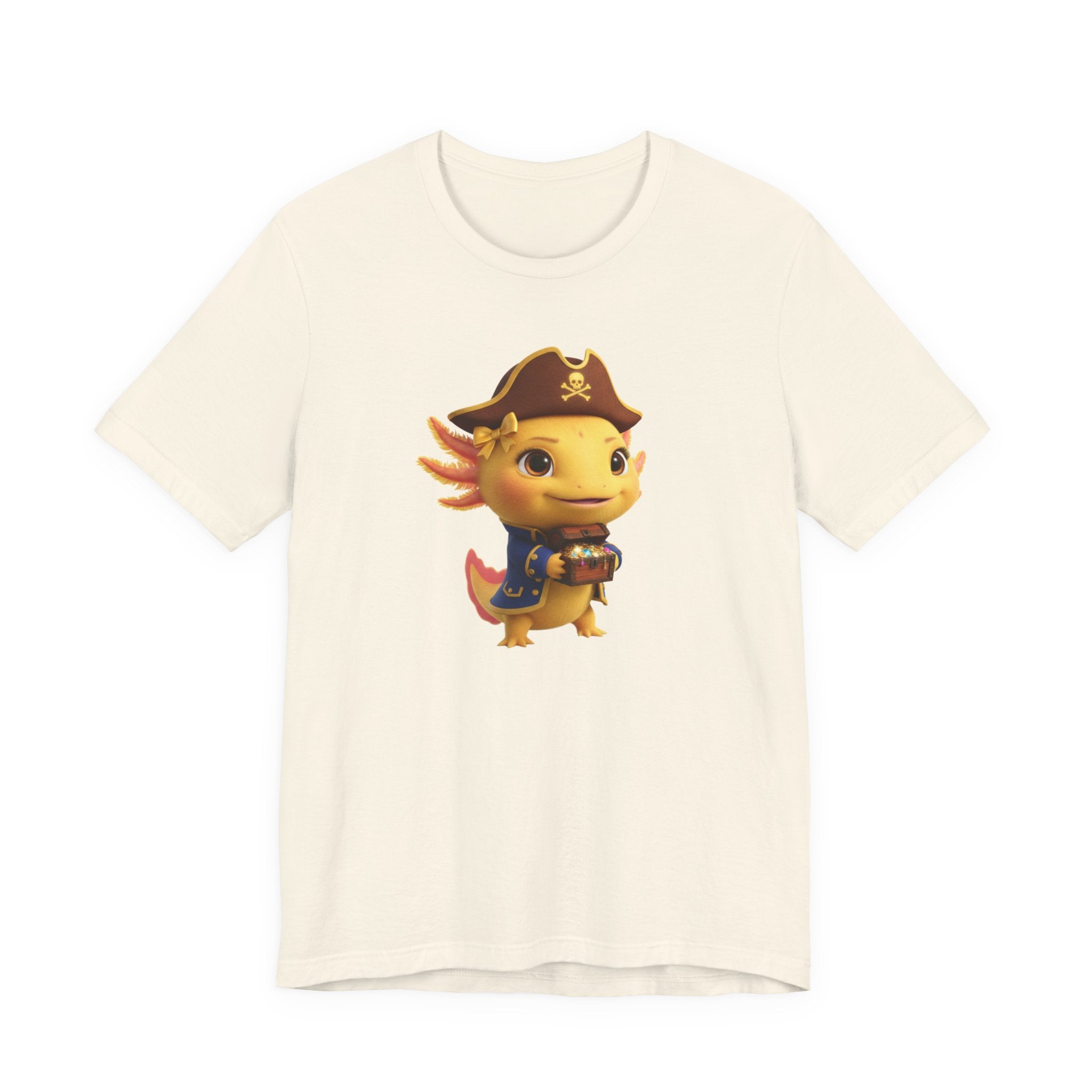 Axolotl Pirate Girl Tee — Cute Pirate Axolotl Graphic T-Shirt for Kids & Fans