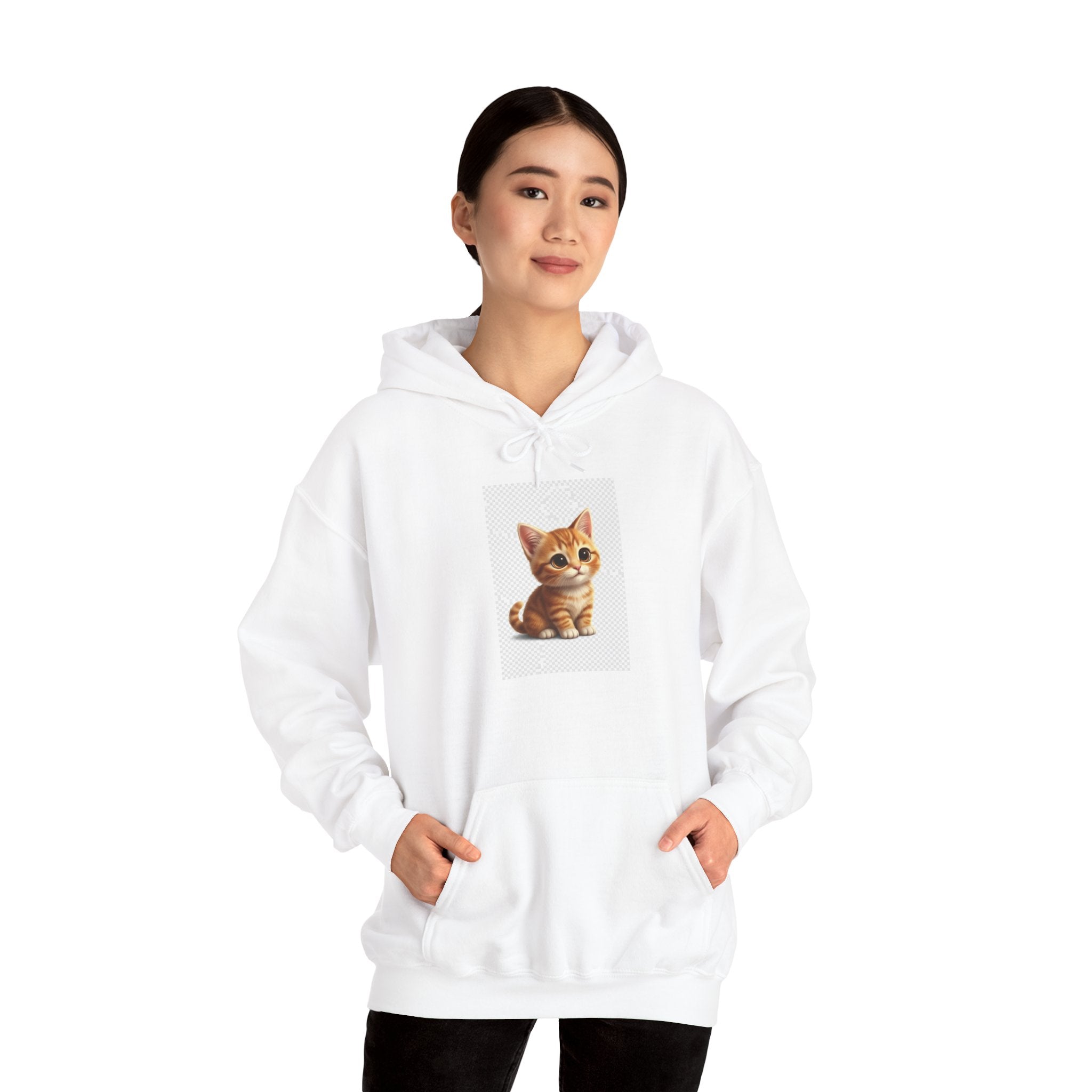 Cute Ginger Kitten Hoodie — Adorable Cat Illustration Pullover