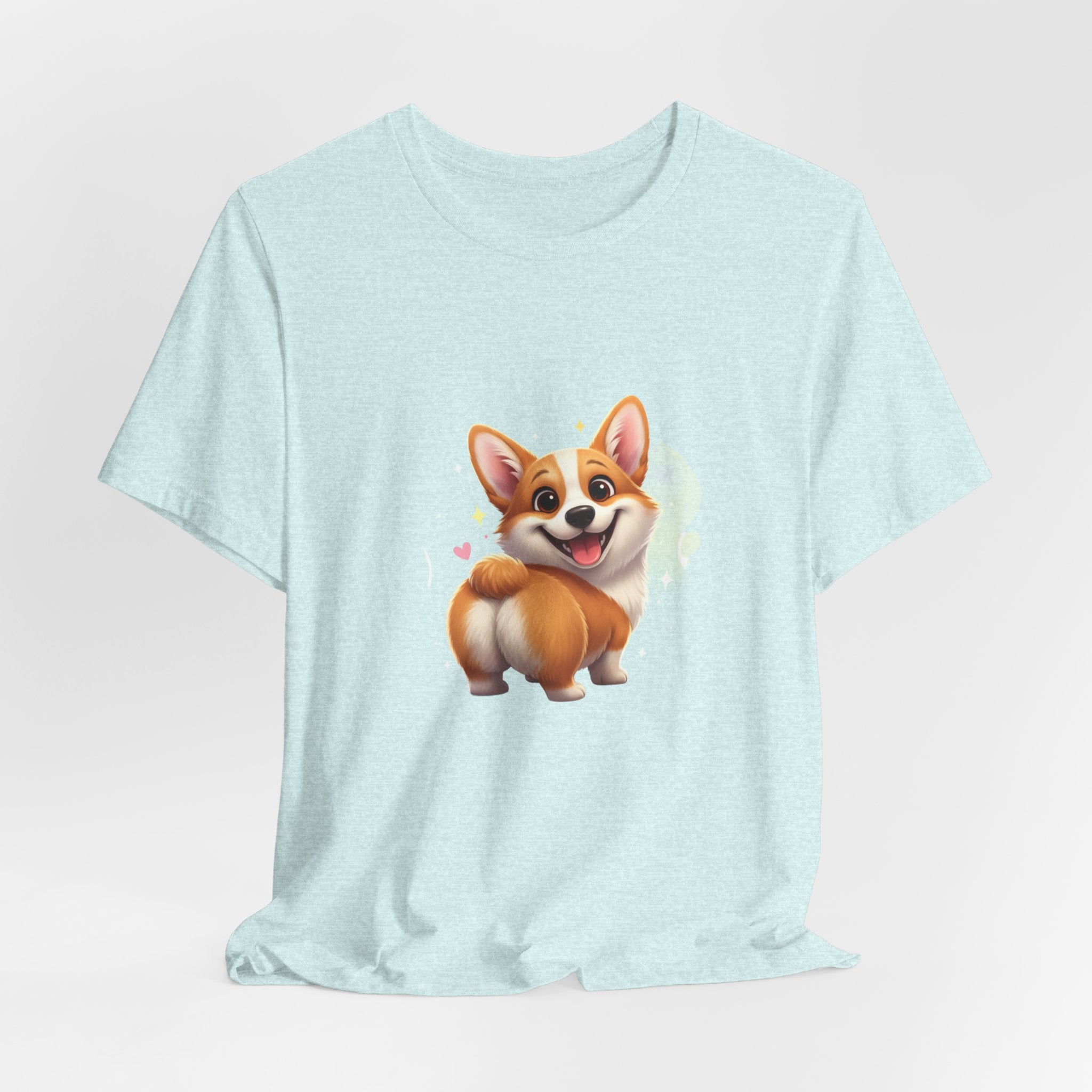 Cute Smiling Corgi T-Shirt — Adorable Cartoon Dog Tee for Pet Lovers