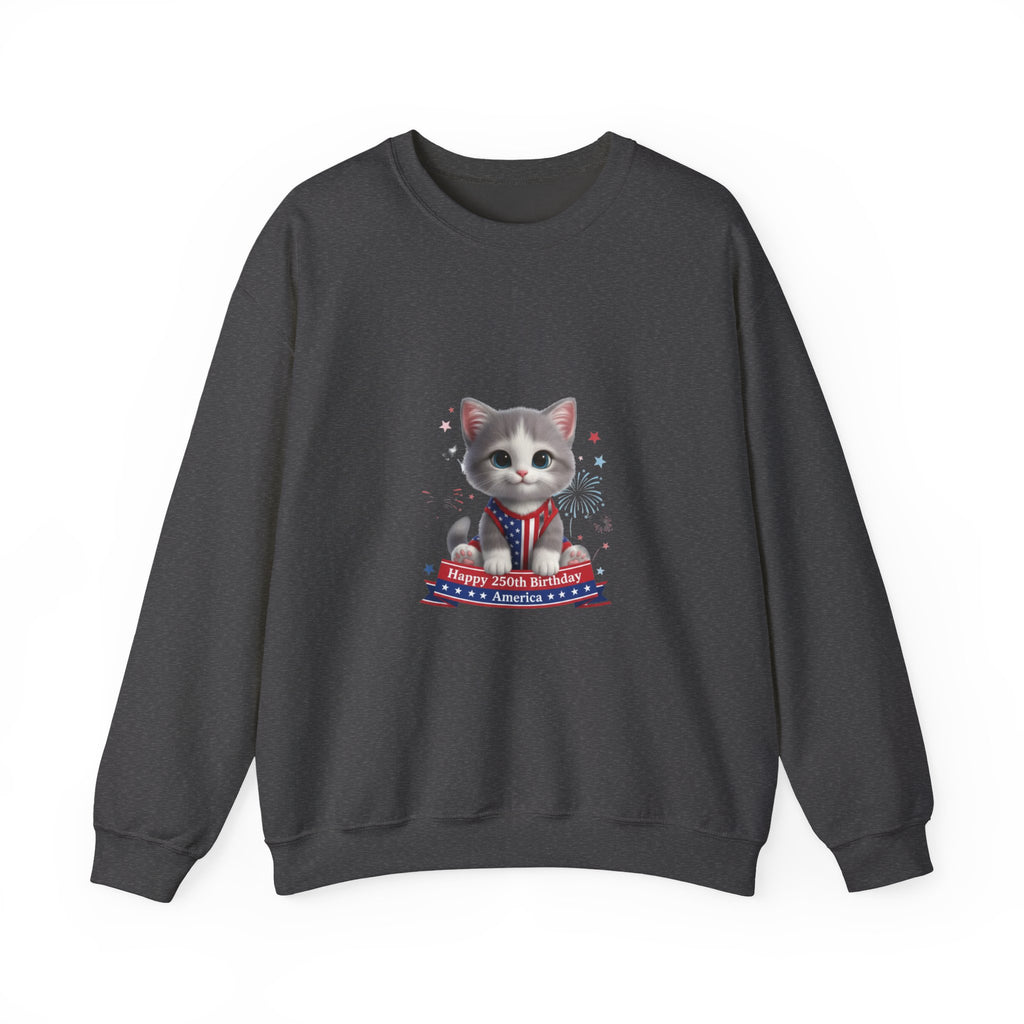 Patriotic Kitten Crewneck Sweatshirt – Cute 4th of July Cat Design