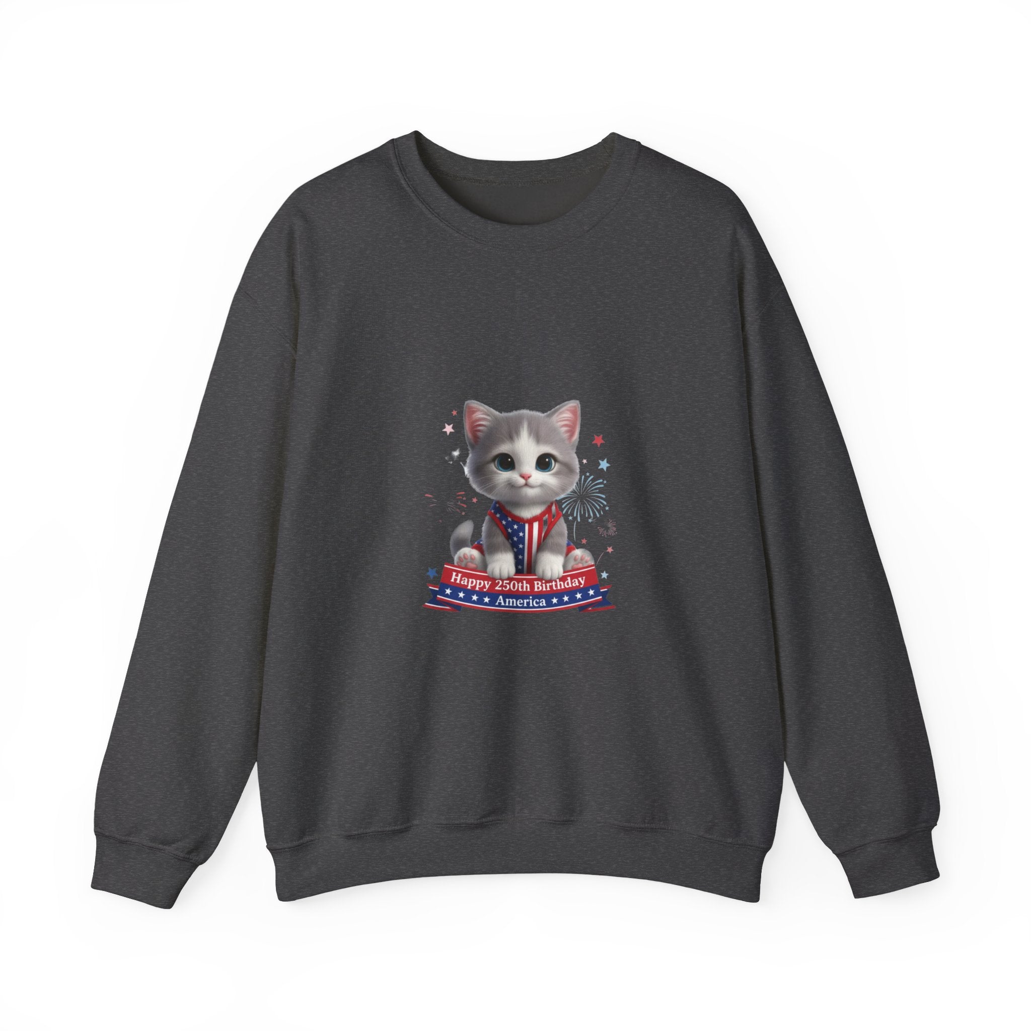 Patriotic Kitten Crewneck Sweatshirt – Cute 4th of July Cat Design