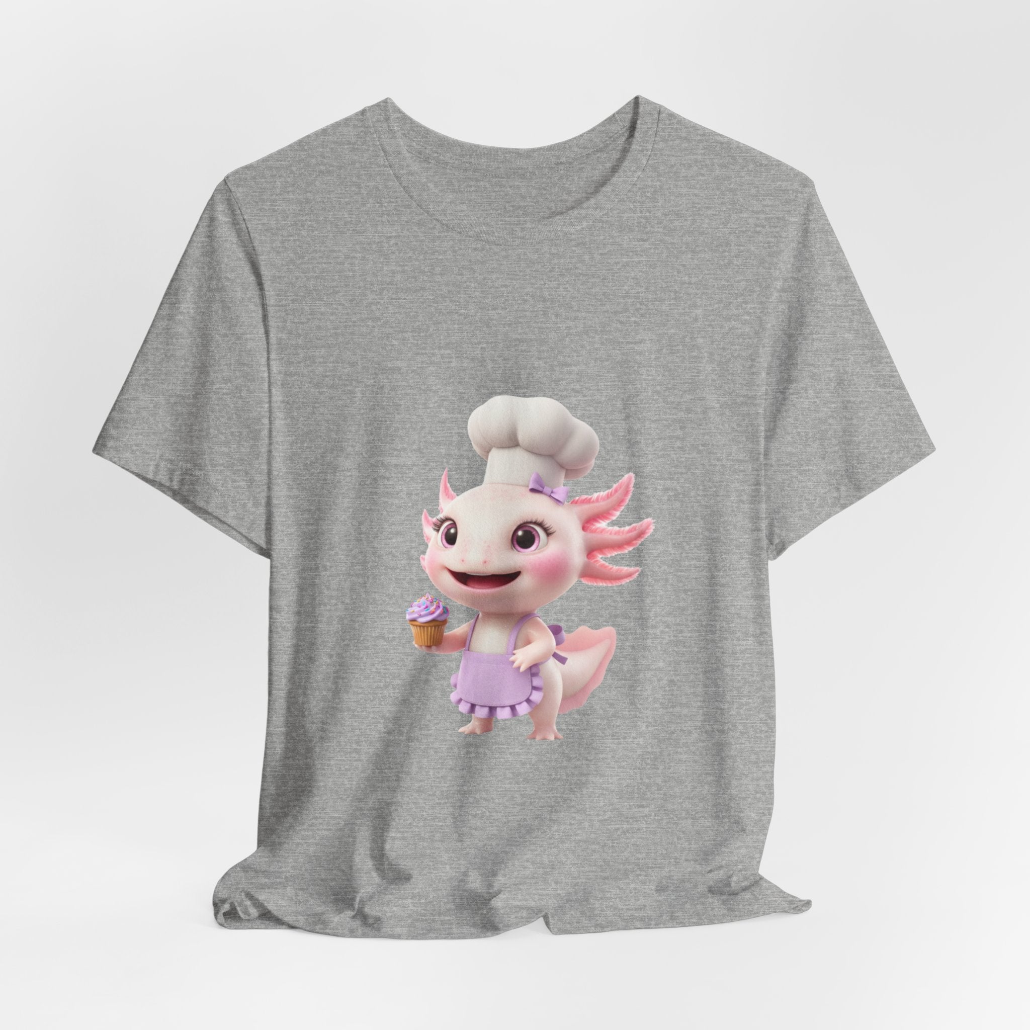 Axolotl Chef Girl T-Shirt — Cute Baking Cartoon Tee for Kids & Fans