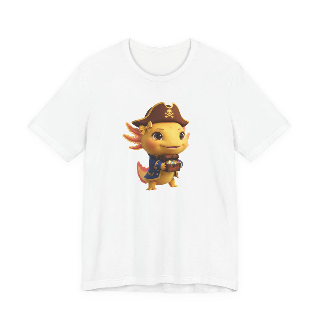 Axolotl Pirate Girl Tee — Cute Pirate Axolotl Graphic T-Shirt for Kids & Fans