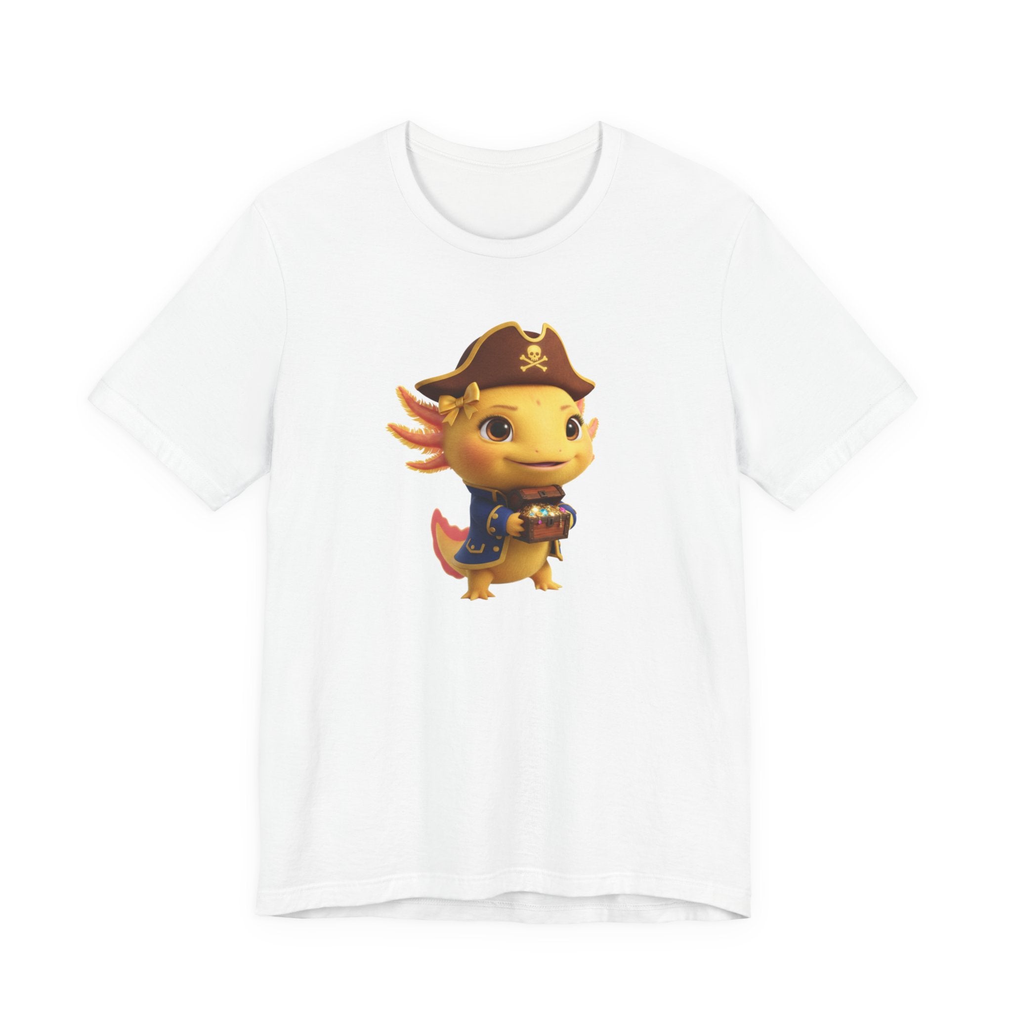 Axolotl Pirate Girl Tee — Cute Pirate Axolotl Graphic T-Shirt for Kids & Fans
