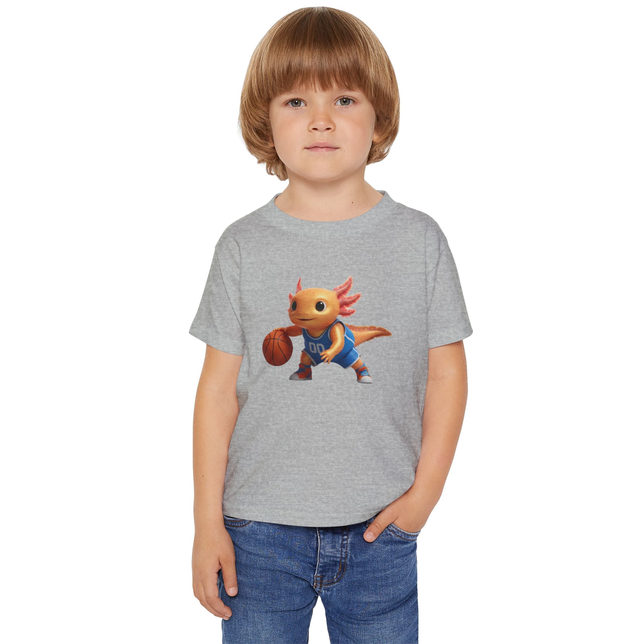 Axolotl Basketball Toddler T-Shirt — Cute Court-Ready Kids Tee