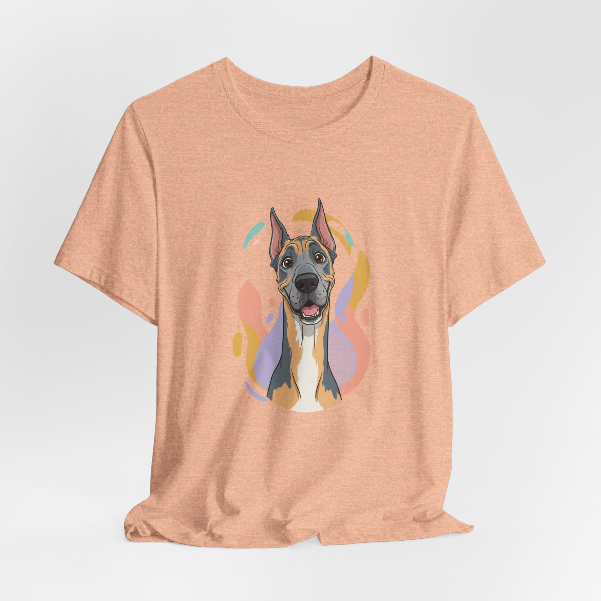 Great Dane Portrait Tee — Colorful Modern Dog Illustration T‑Shirt