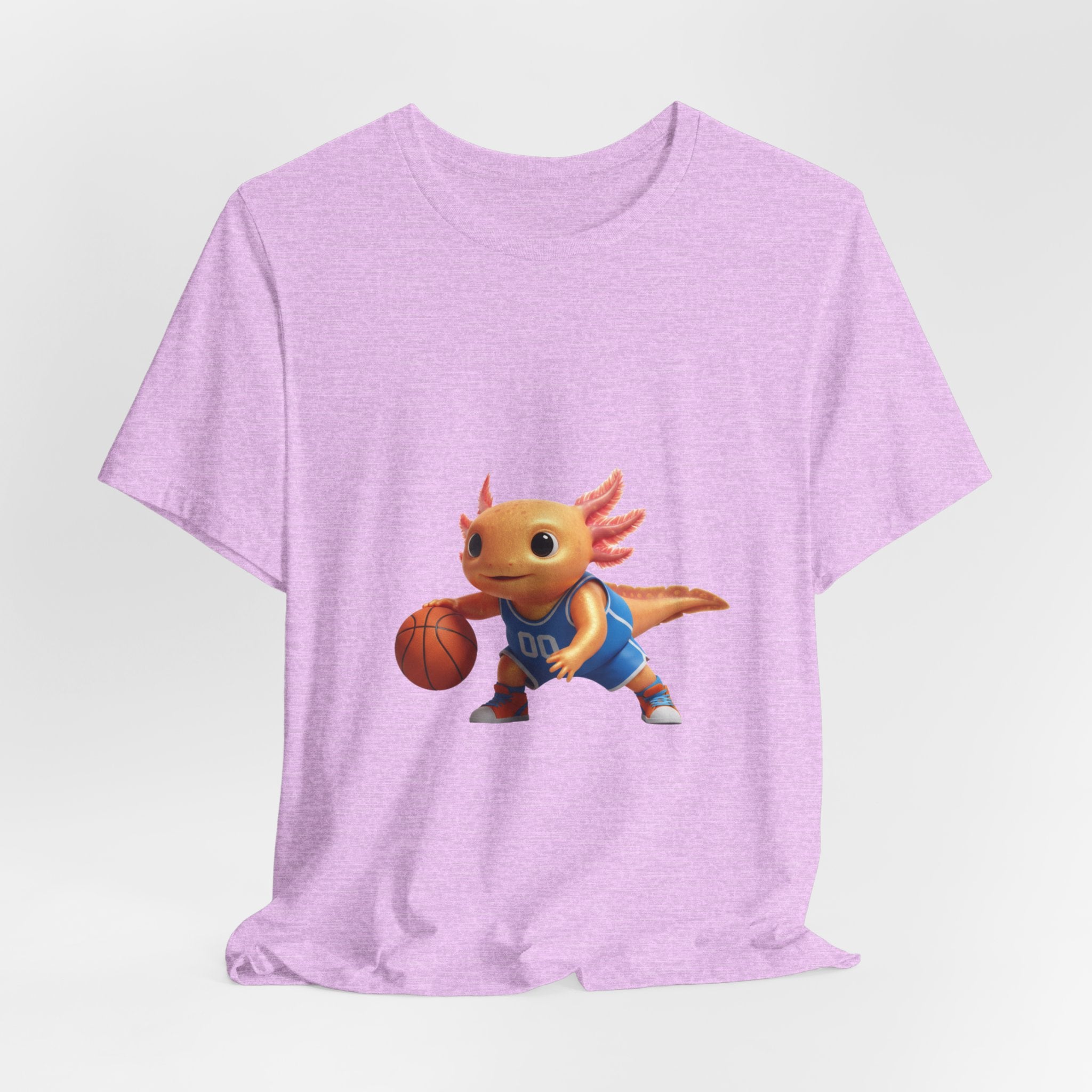 Axolotl Basketball Tee — Cute Axolotl Dribbling Graphic T-Shirt