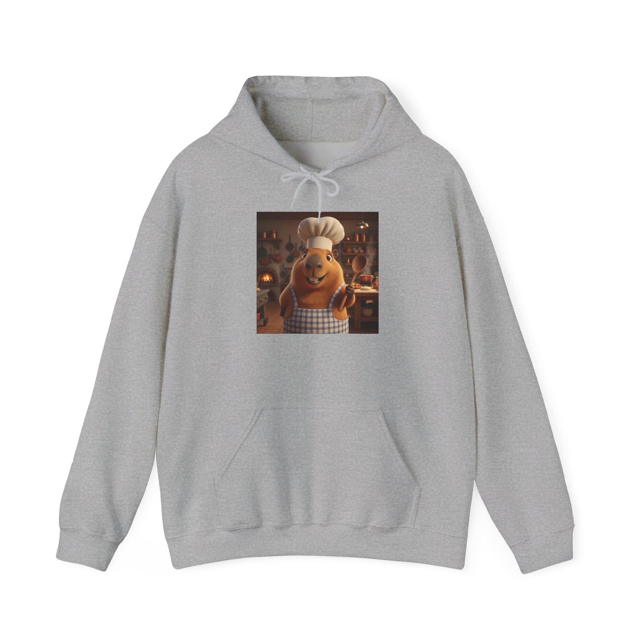 Capybara Chef Hoodie — Cozy Funny Kitchen Chef Graphic Pullover