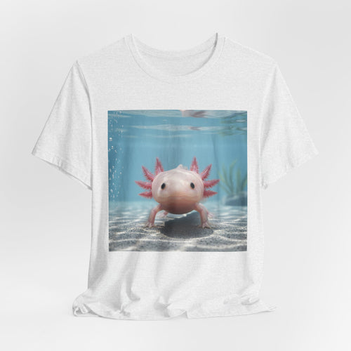 Axolotl Smiles Underwater Tee — Cute Pink Axolotl Graphic T‑Shirt