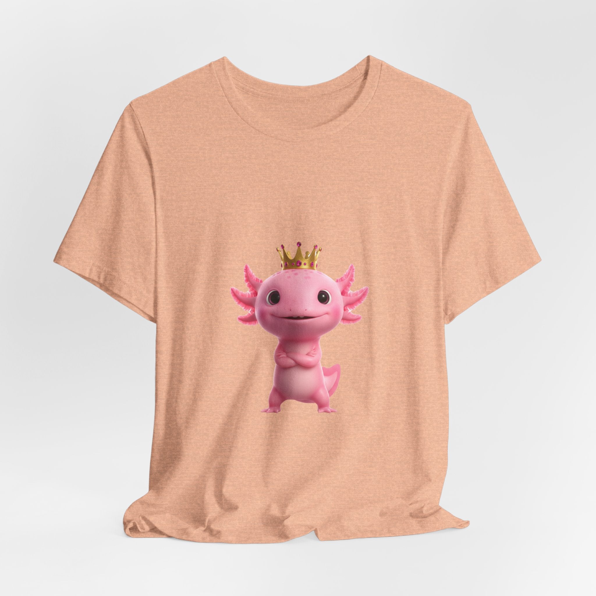Axolotl King T-Shirt — Cute Pink Axolotl with Crown Tee