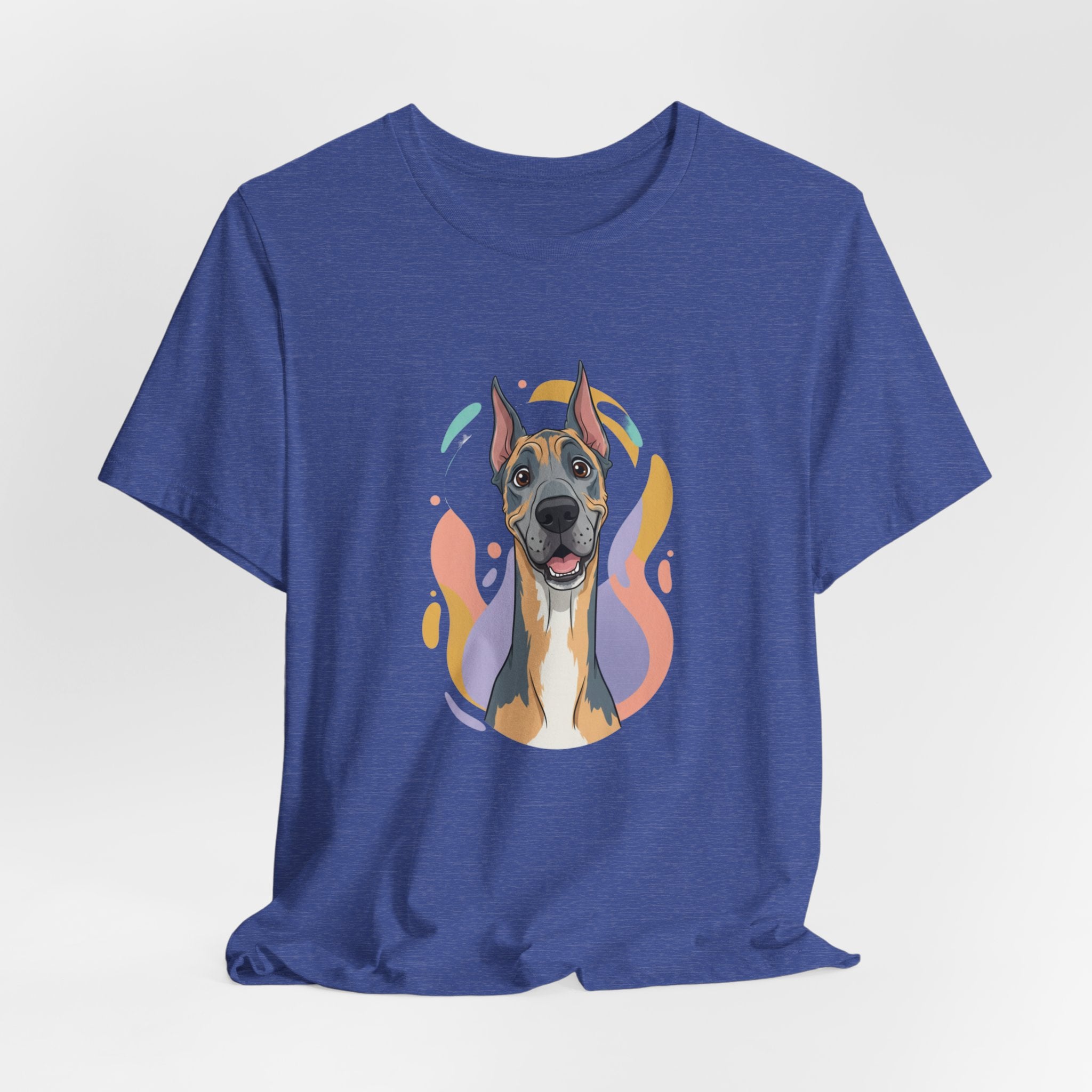 Great Dane Portrait Tee — Colorful Modern Dog Illustration T‑Shirt