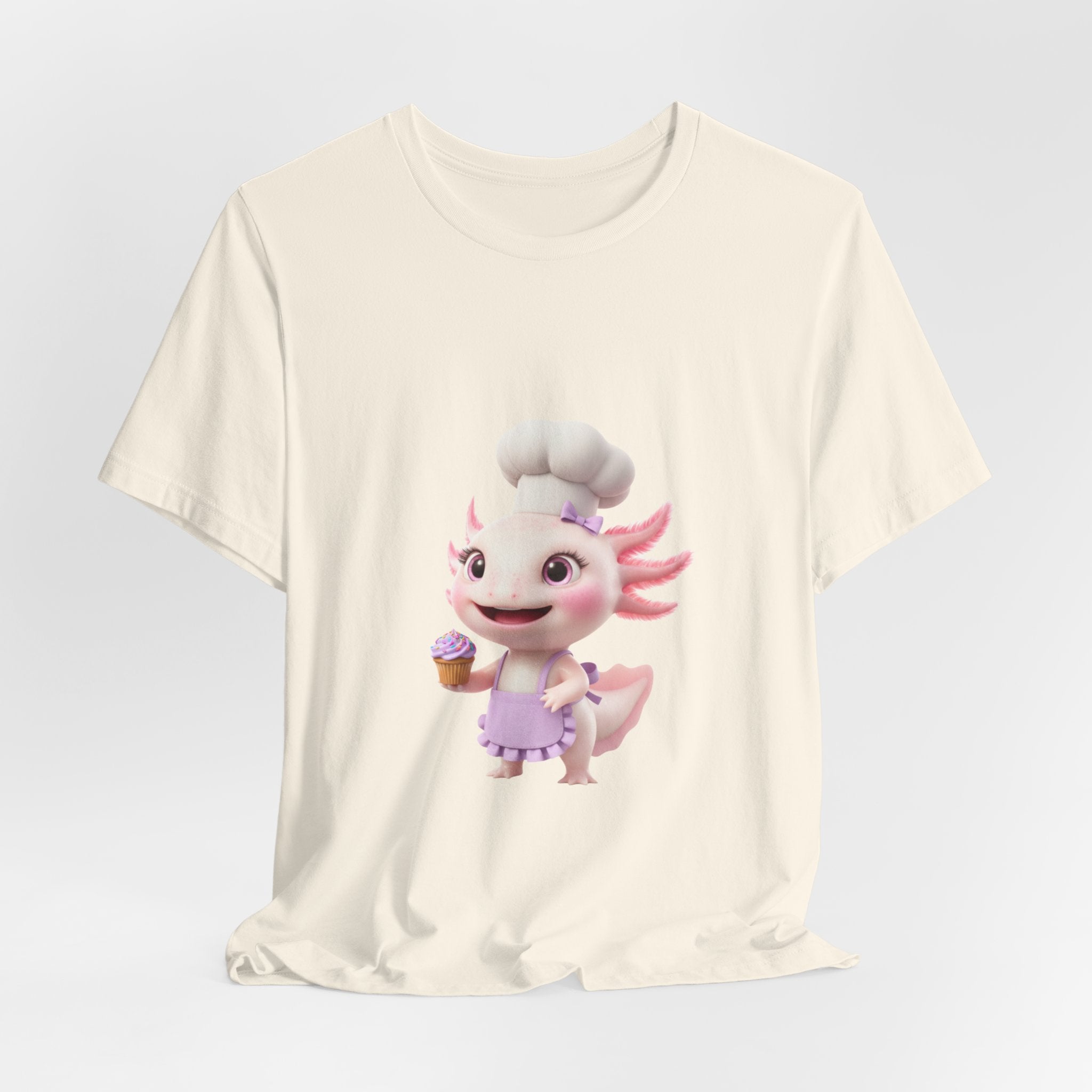 Axolotl Chef Girl T-Shirt — Cute Baking Cartoon Tee for Kids & Fans