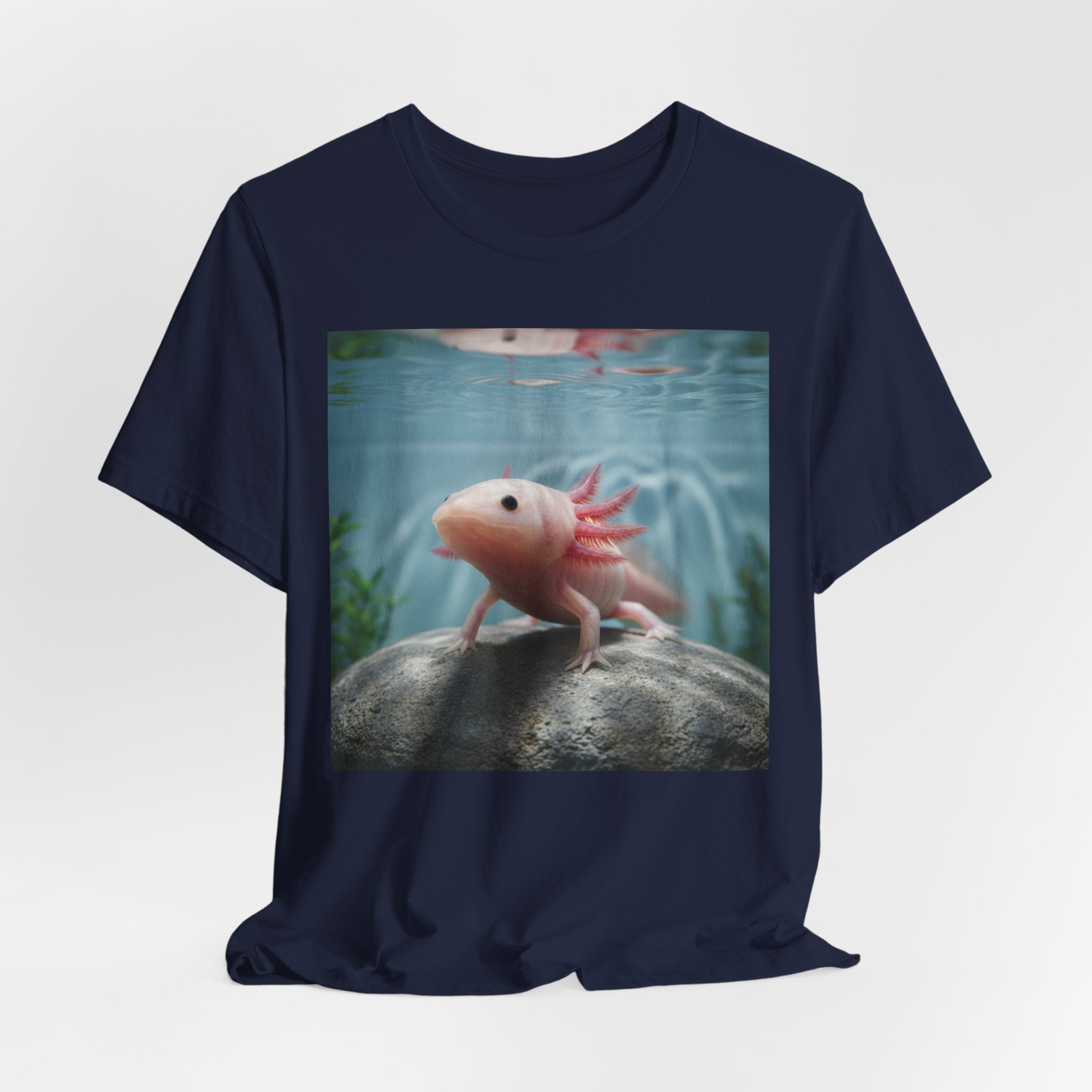 Axolotl Aquarium T‑Shirt — Cute Pink Axolotl Underwater Graphic Tee