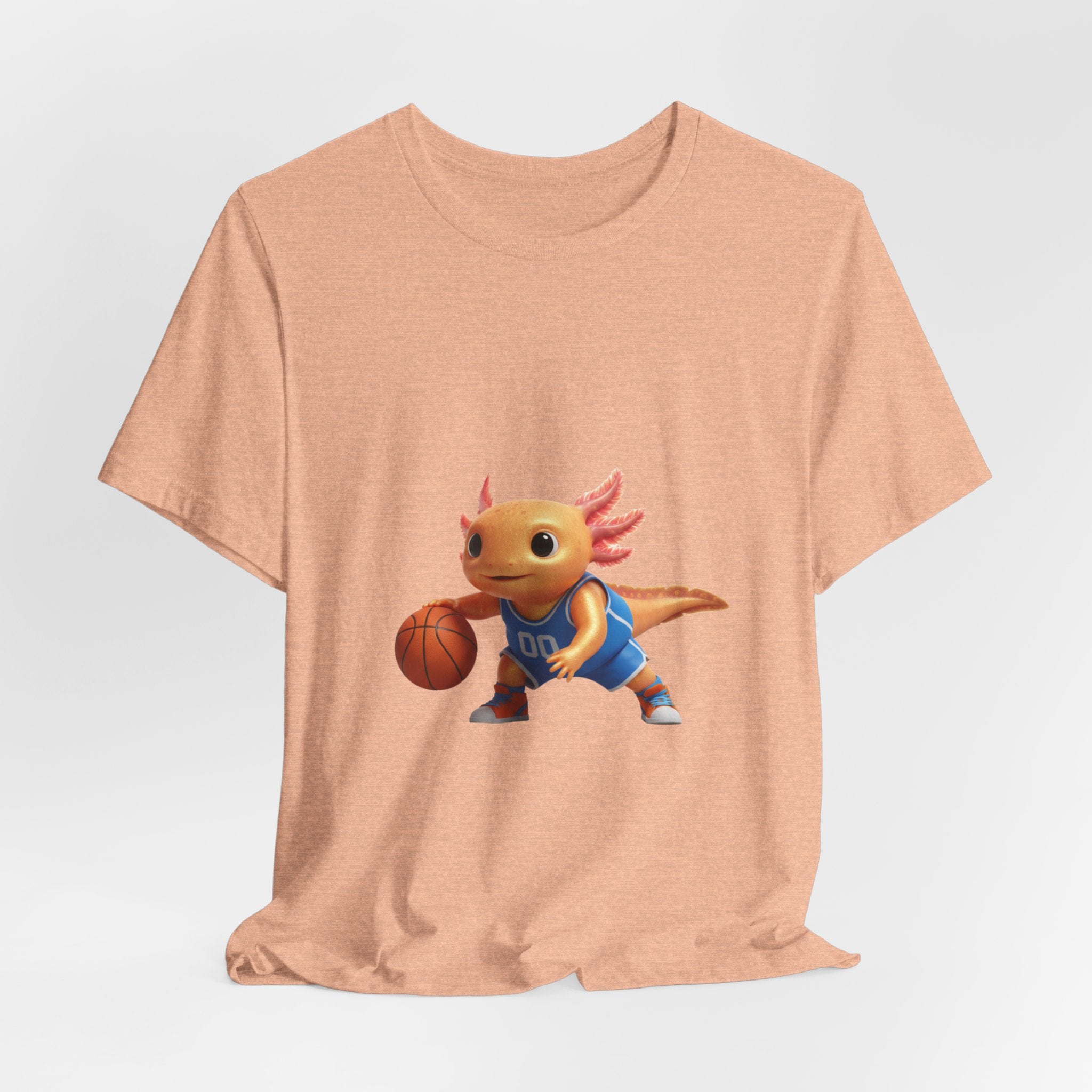 Axolotl Basketball Tee — Cute Axolotl Dribbling Graphic T-Shirt