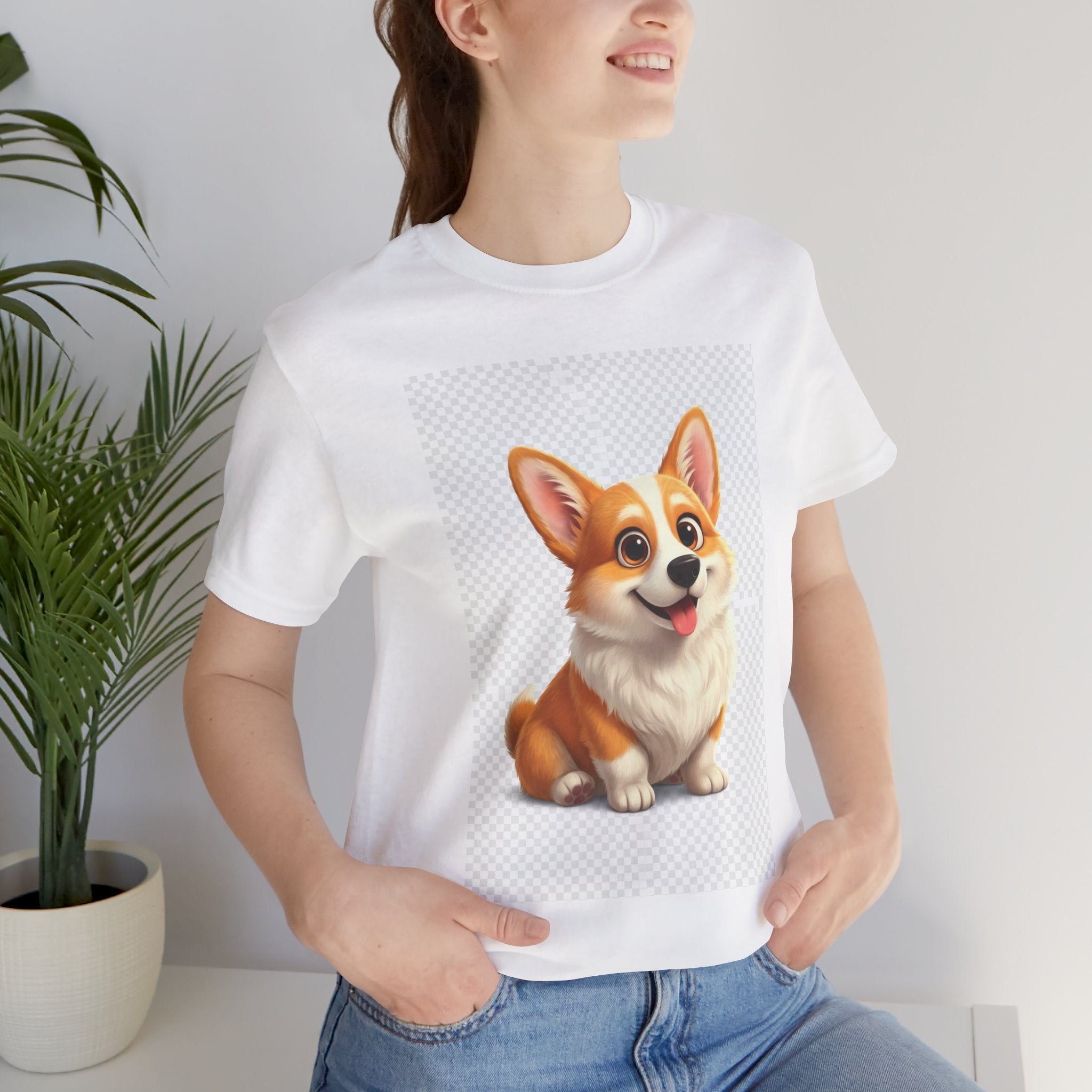 Corgi Cute Cartoon Tee — Adorable Pembroke Welsh Corgi Dog T‑Shirt
