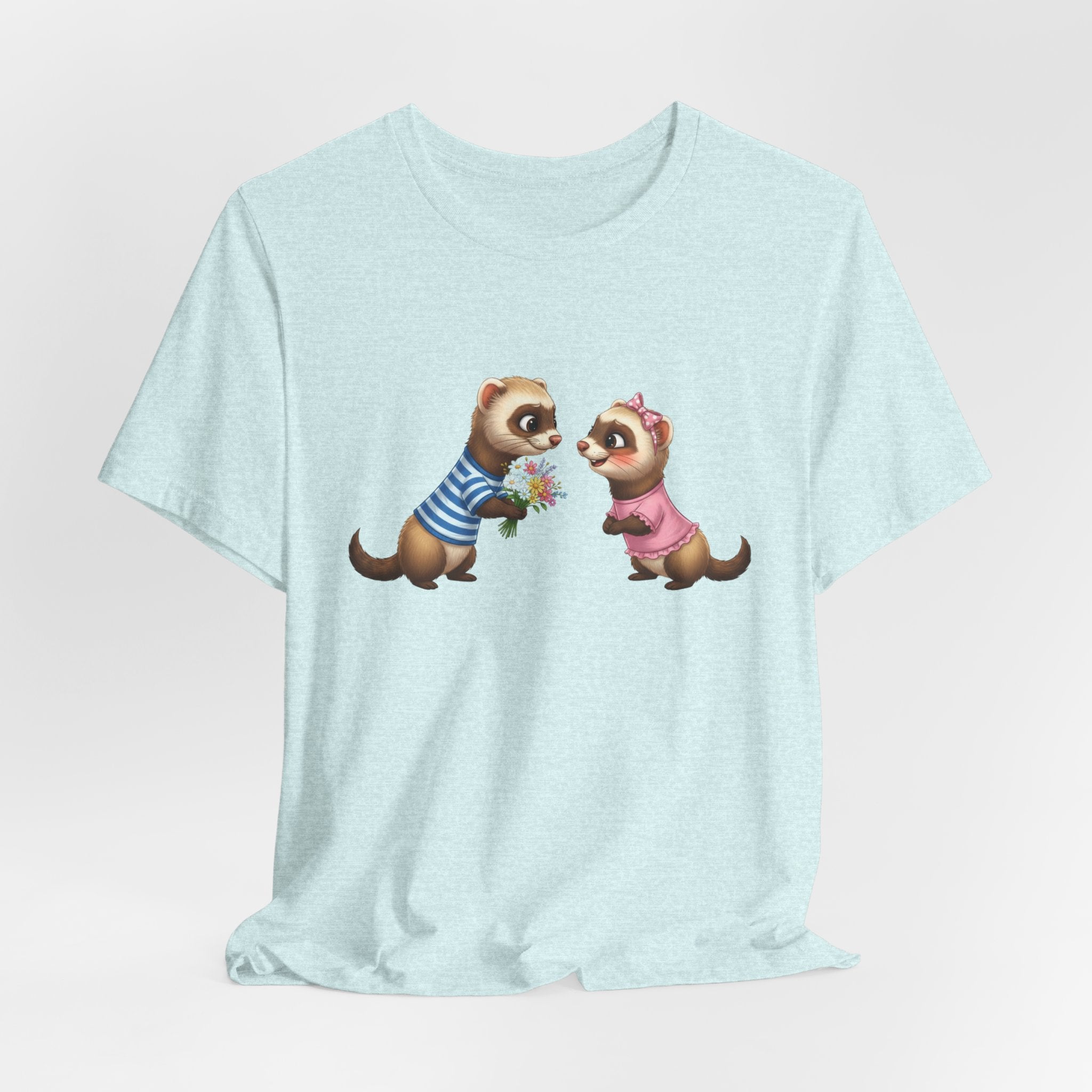 Ferret Couple Cute Graphic Tee — Romantic Animal T-Shirt
