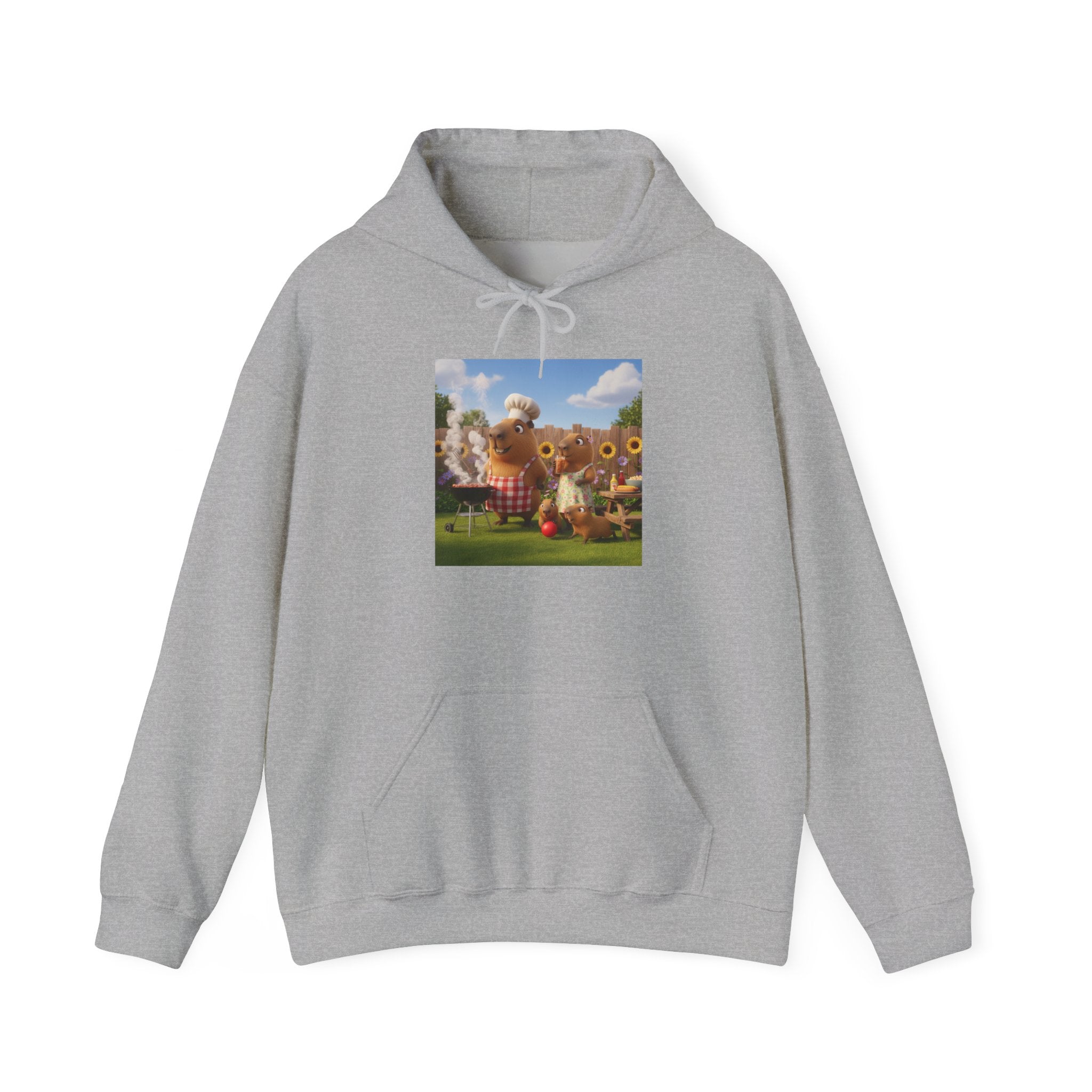 Capybara BBQ Hoodie — Cute Cozy Graphic Pullover