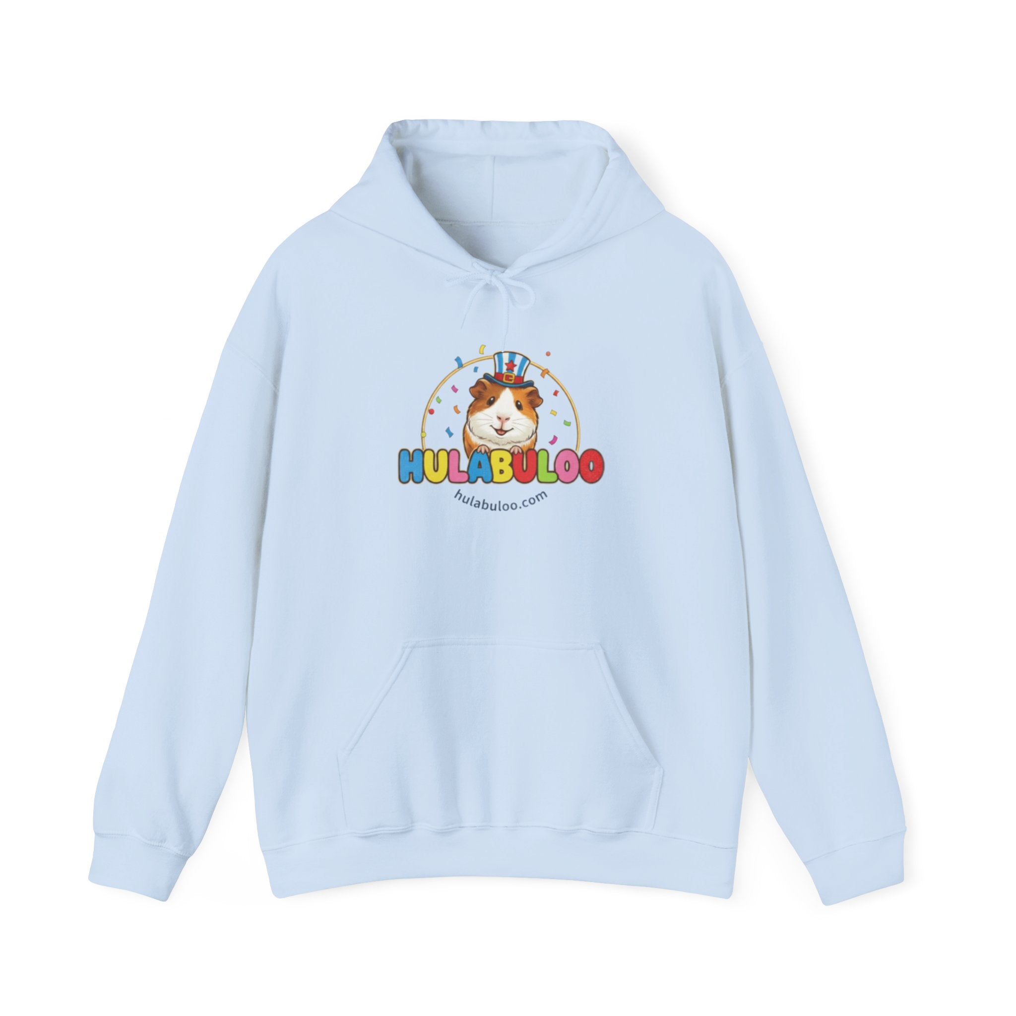 Hulabuloo Guinea Pig Logo Hoodie — Cute Colorful Pet Brand Sweatshirt