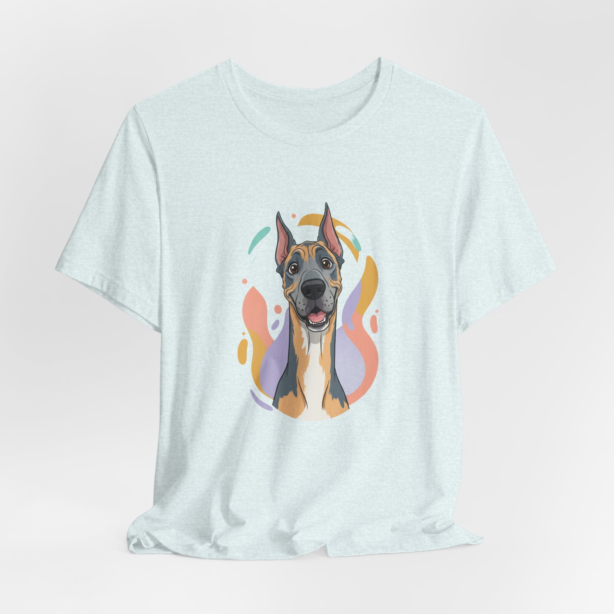 Great Dane Portrait Tee — Colorful Modern Dog Illustration T‑Shirt