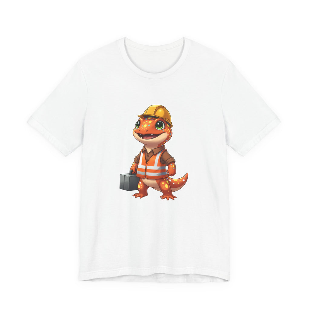 Salamander Construction T‑Shirt — Cute Salamander in Hard Hat Tee